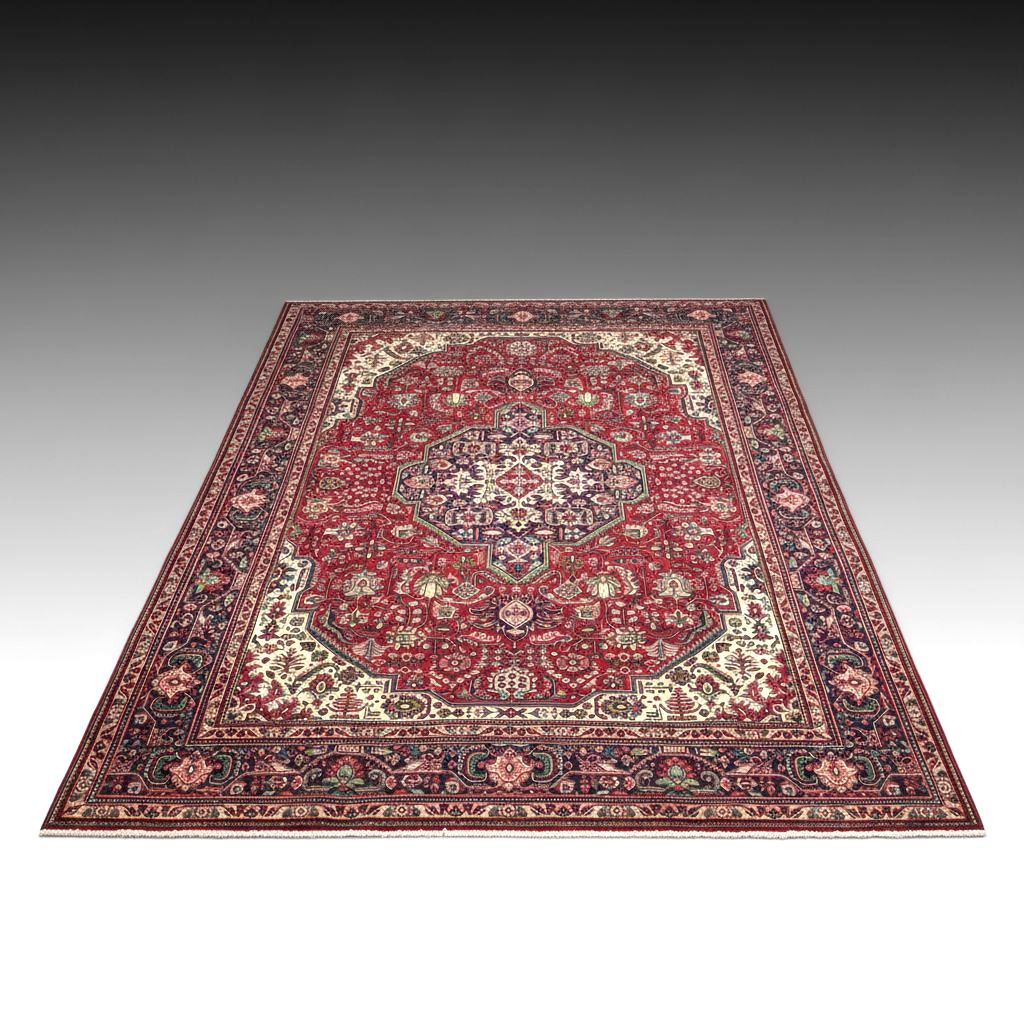 9'6 x 13'2 Hand-Knotted Persian Heriz Room-Sized Rug