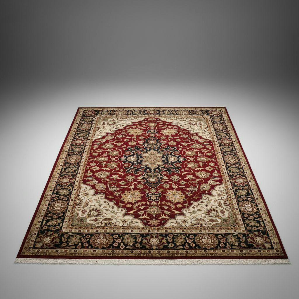 9'5 x 11'10 Hand-Knotted Persian Mashhad Area Rug