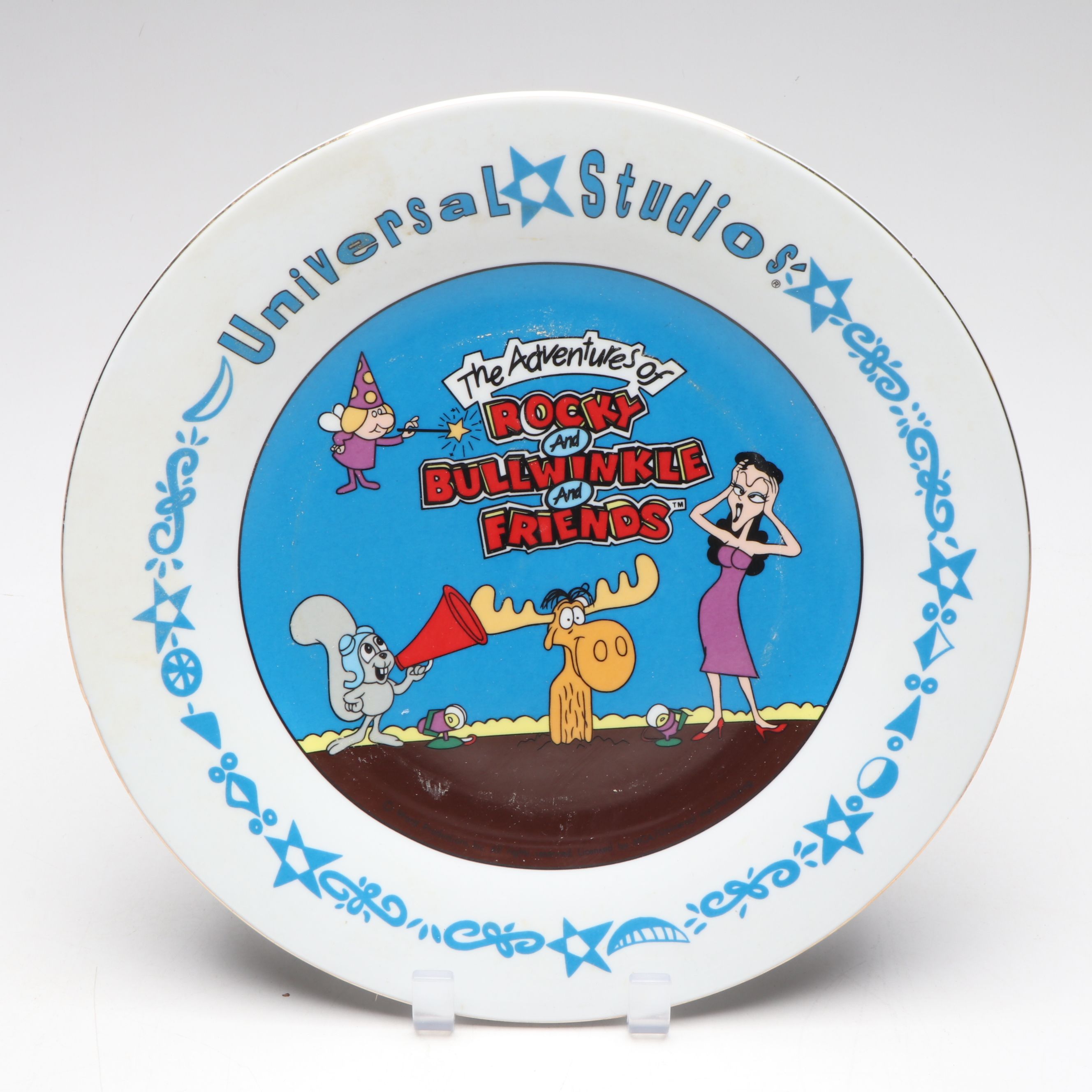 Stuffins and Mary Meyer Rocky and Bullwinkle Stuffed Toys with Plate