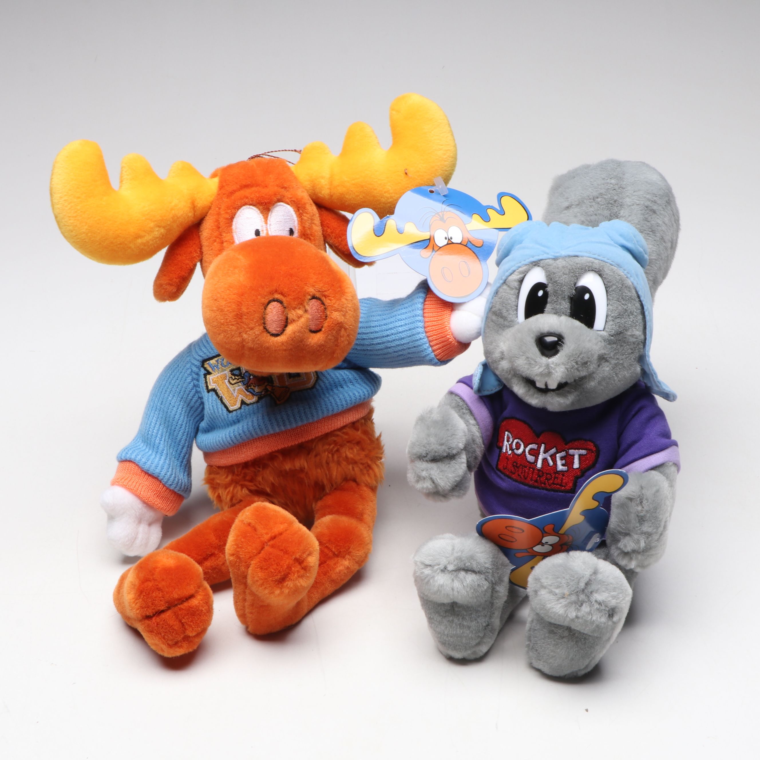 Stuffins and Mary Meyer Rocky and Bullwinkle Stuffed Toys with Plate