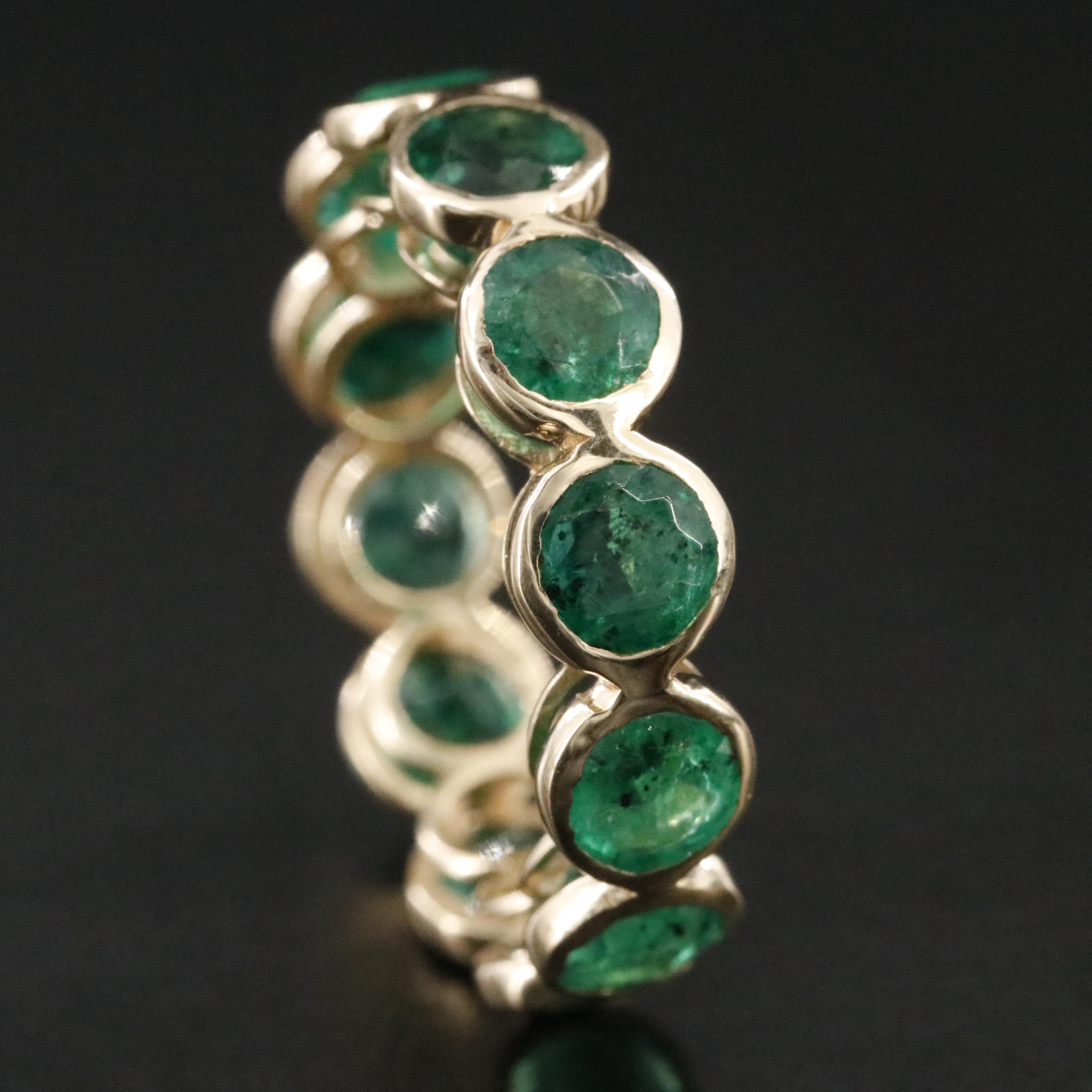 18K 5.03 CTW Emerald Eternity Ring