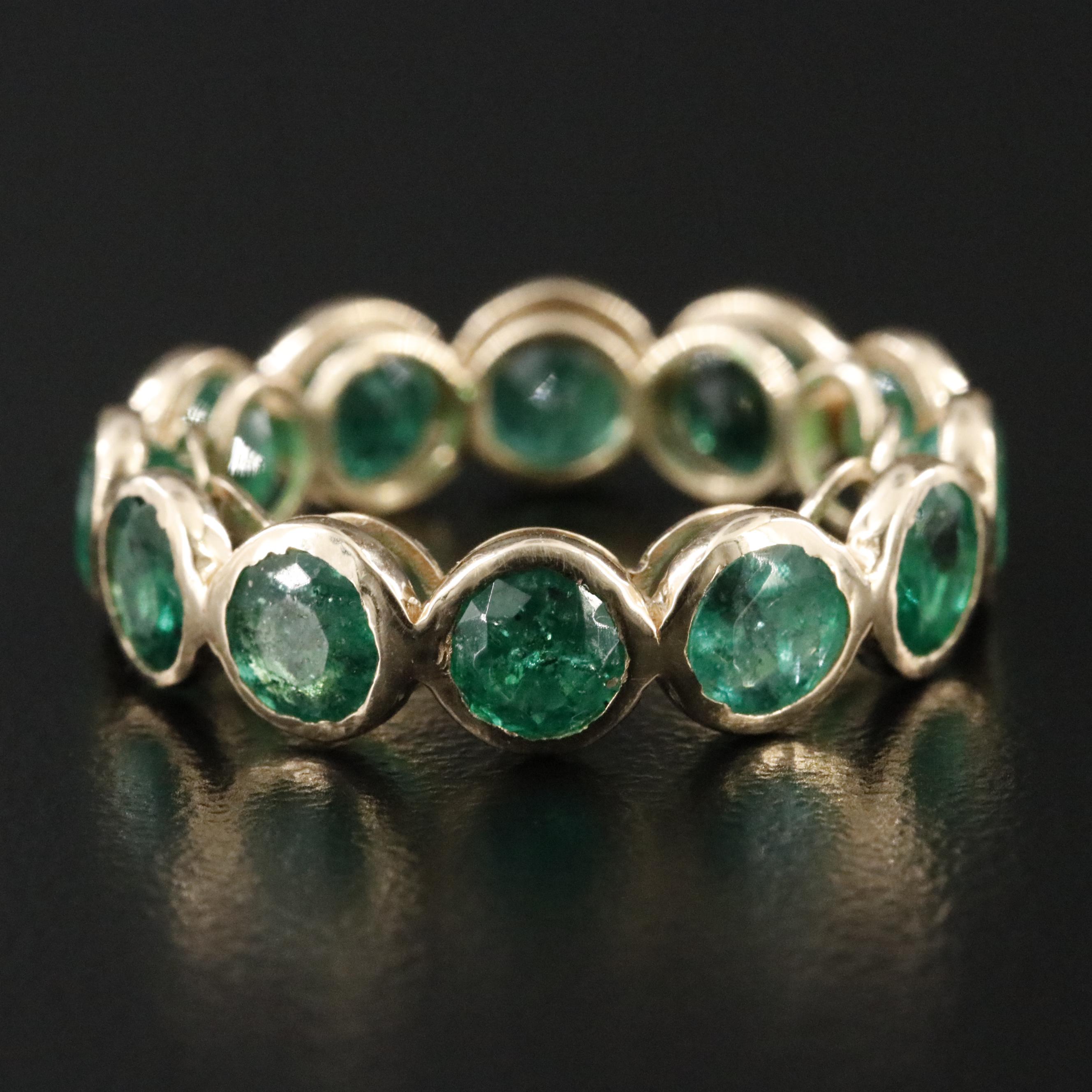 18K 5.03 CTW Emerald Eternity Ring