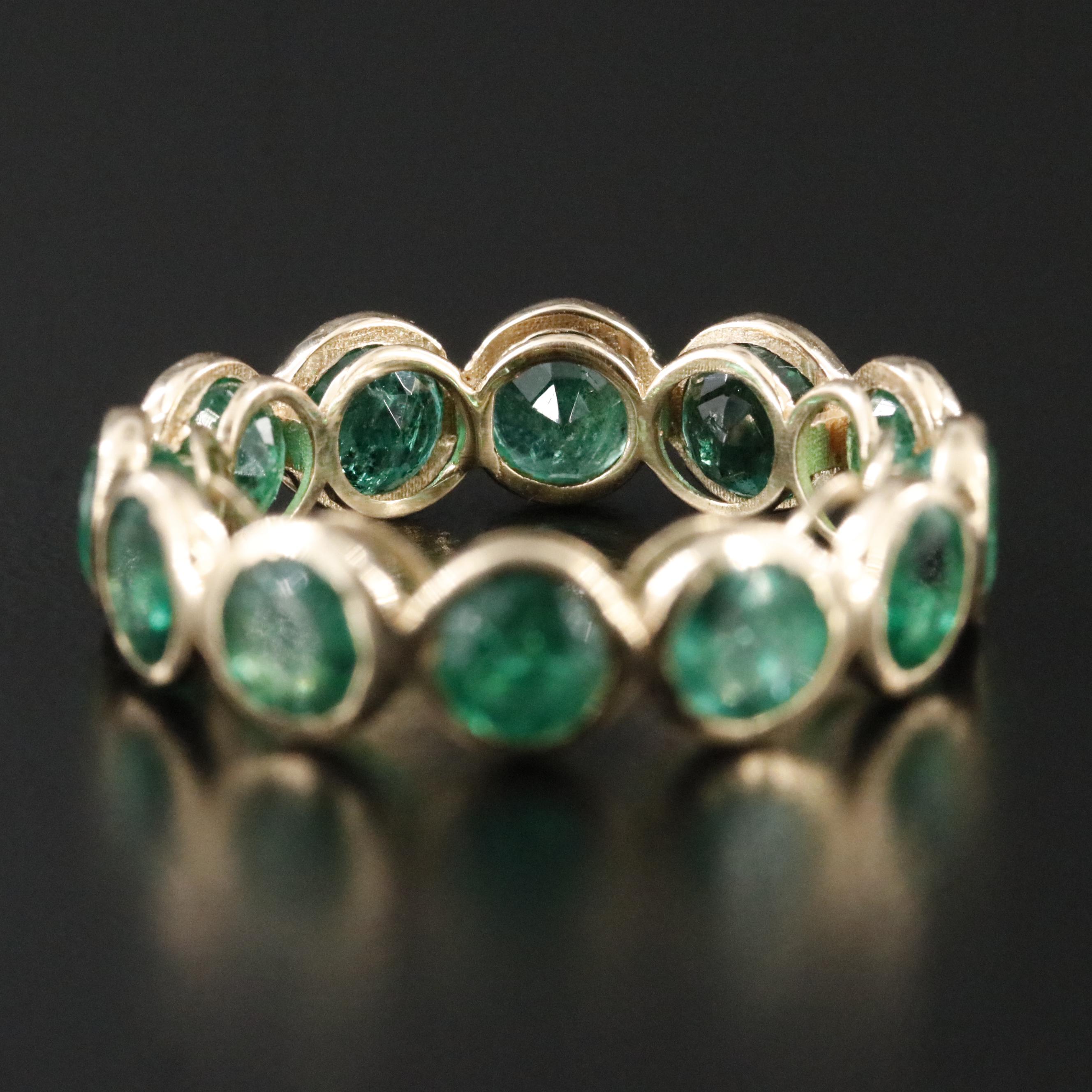 18K 5.03 CTW Emerald Eternity Ring