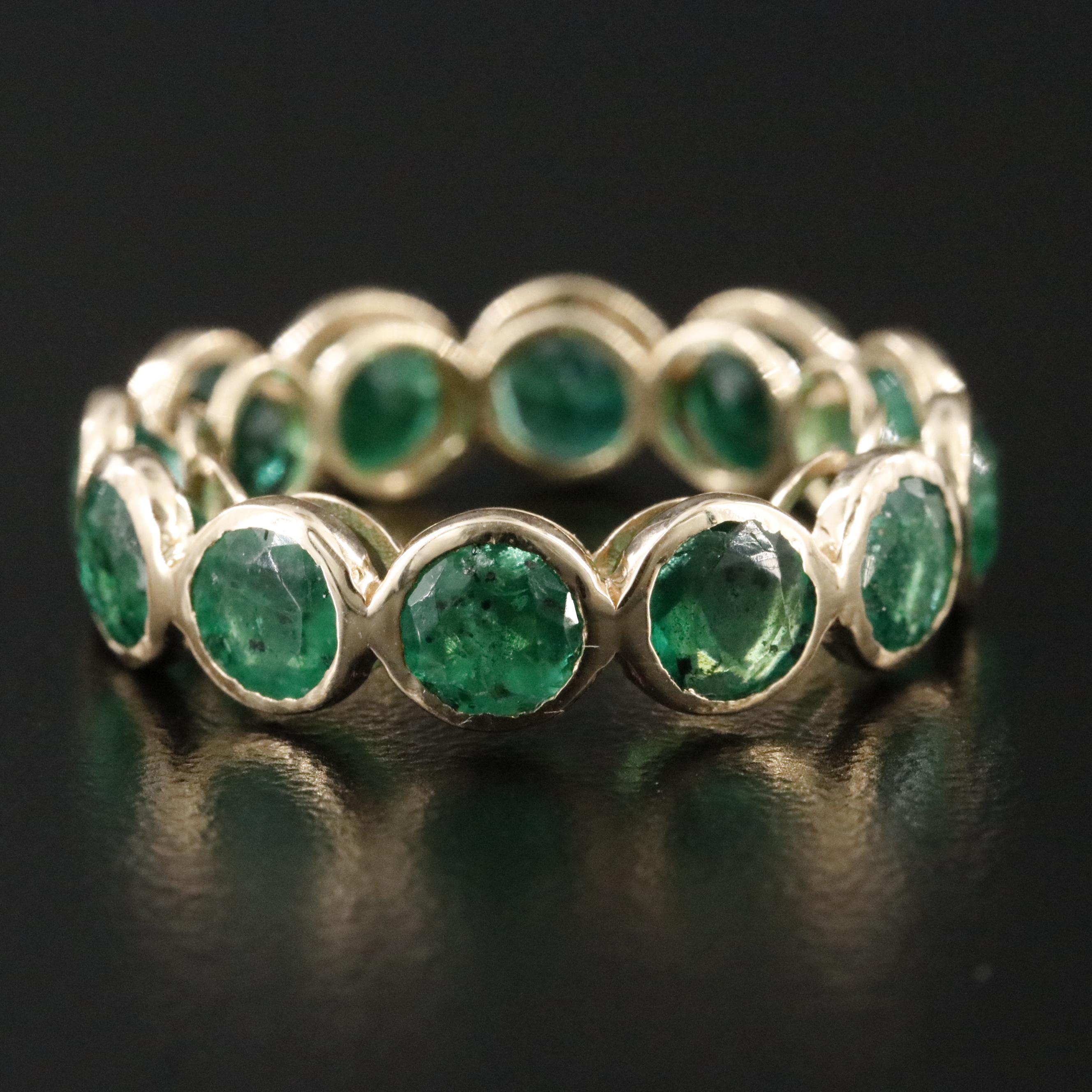18K 5.03 CTW Emerald Eternity Ring