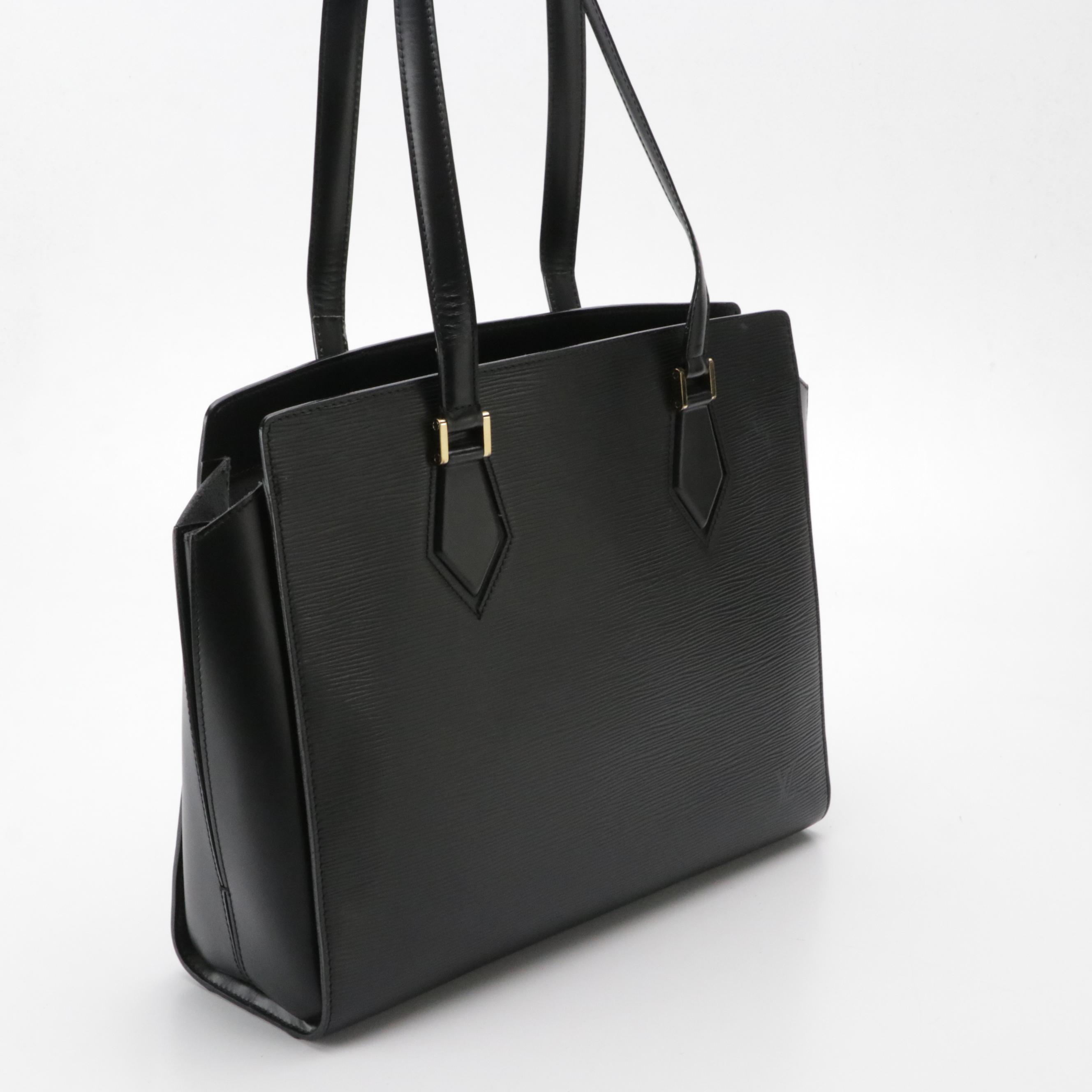 Louis Vuitton Duplex Tote in Black Epi and Smooth Leather