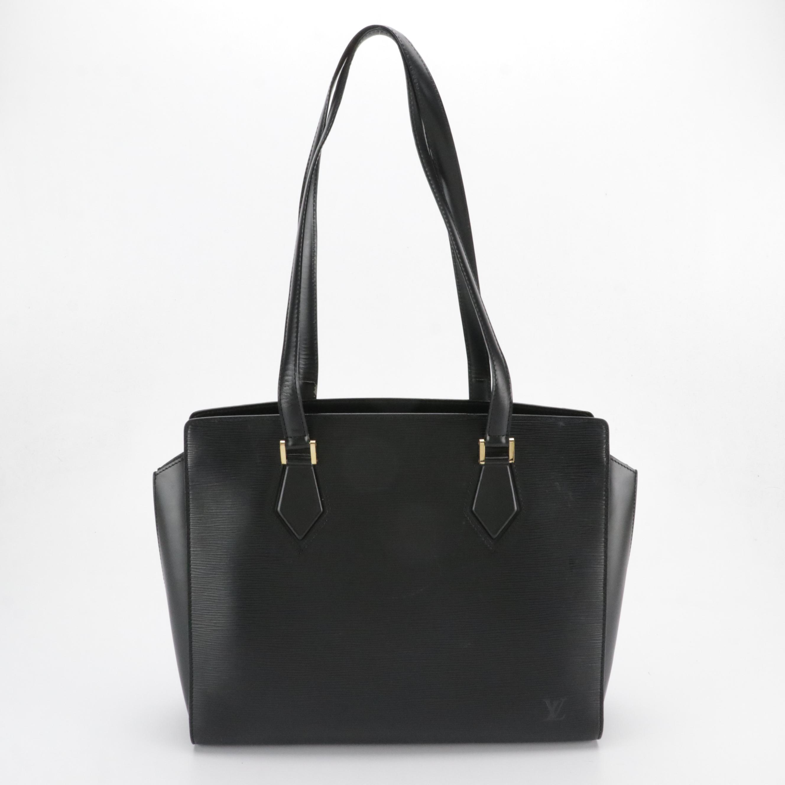 Louis Vuitton Duplex Tote in Black Epi and Smooth Leather