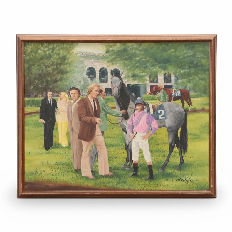 D. Selig Oil Painting of Gato del Sol at Keeneland Blue Grass Stakes, 1982