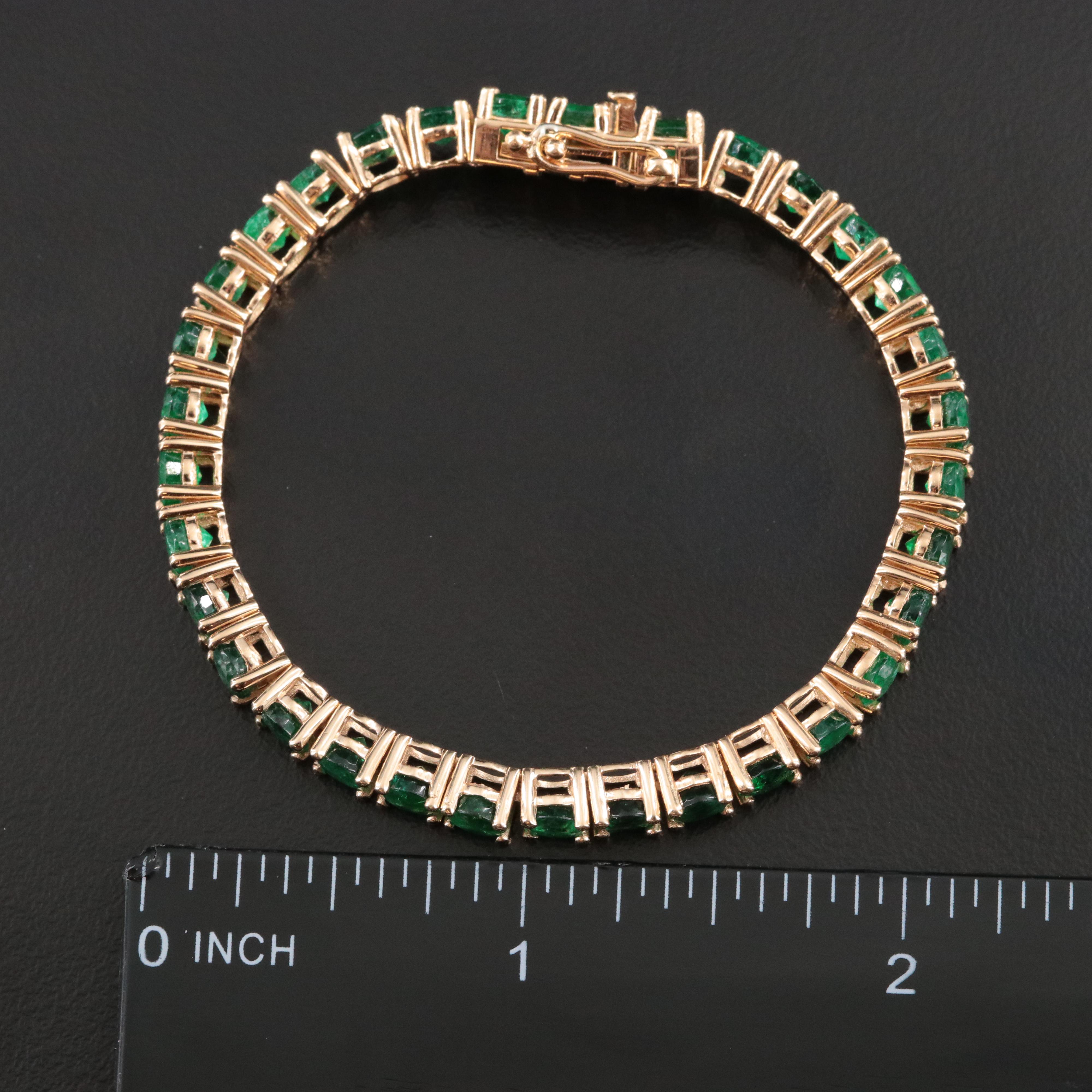 18K 10.32 CTW Emerald Line Bracelet