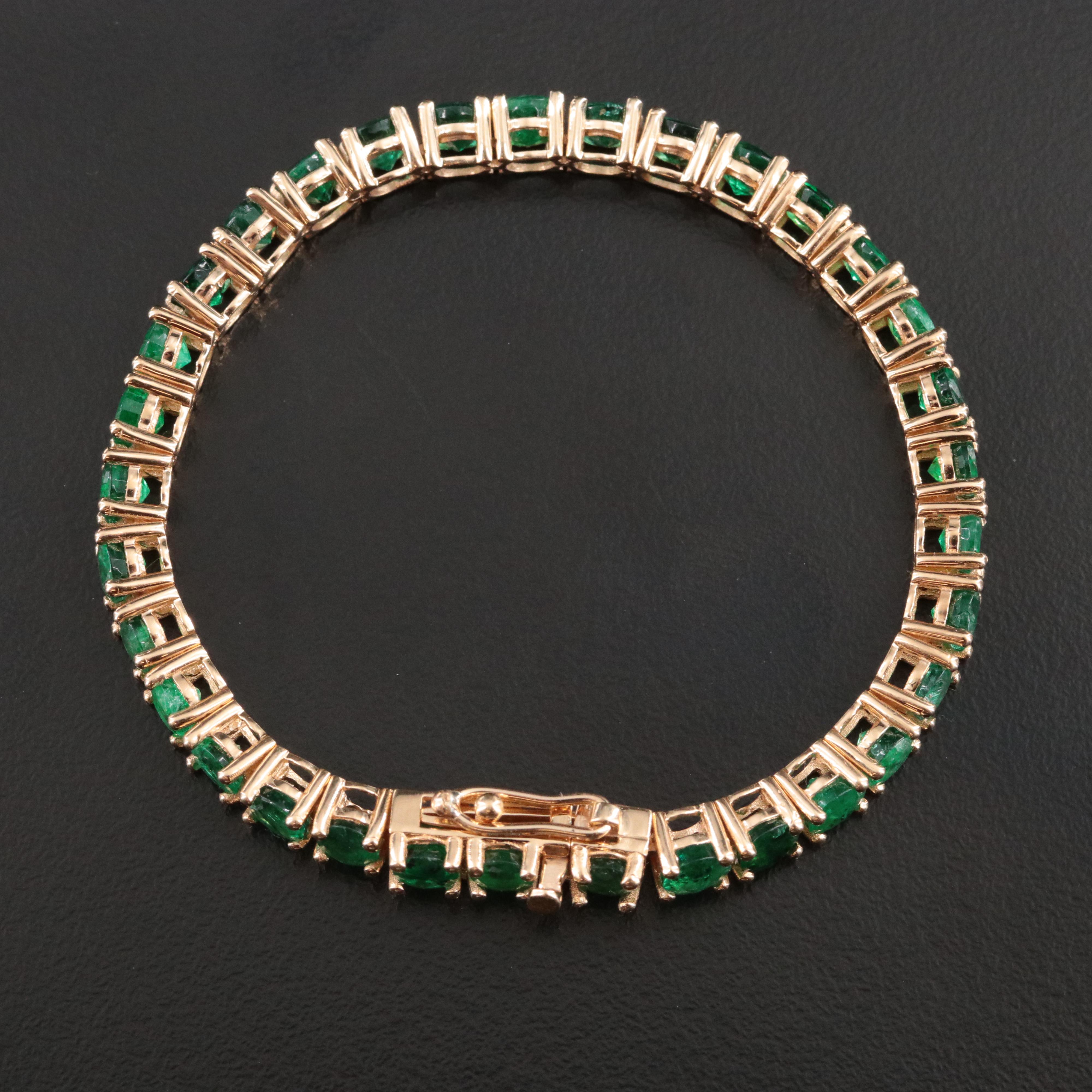 18K 10.32 CTW Emerald Line Bracelet