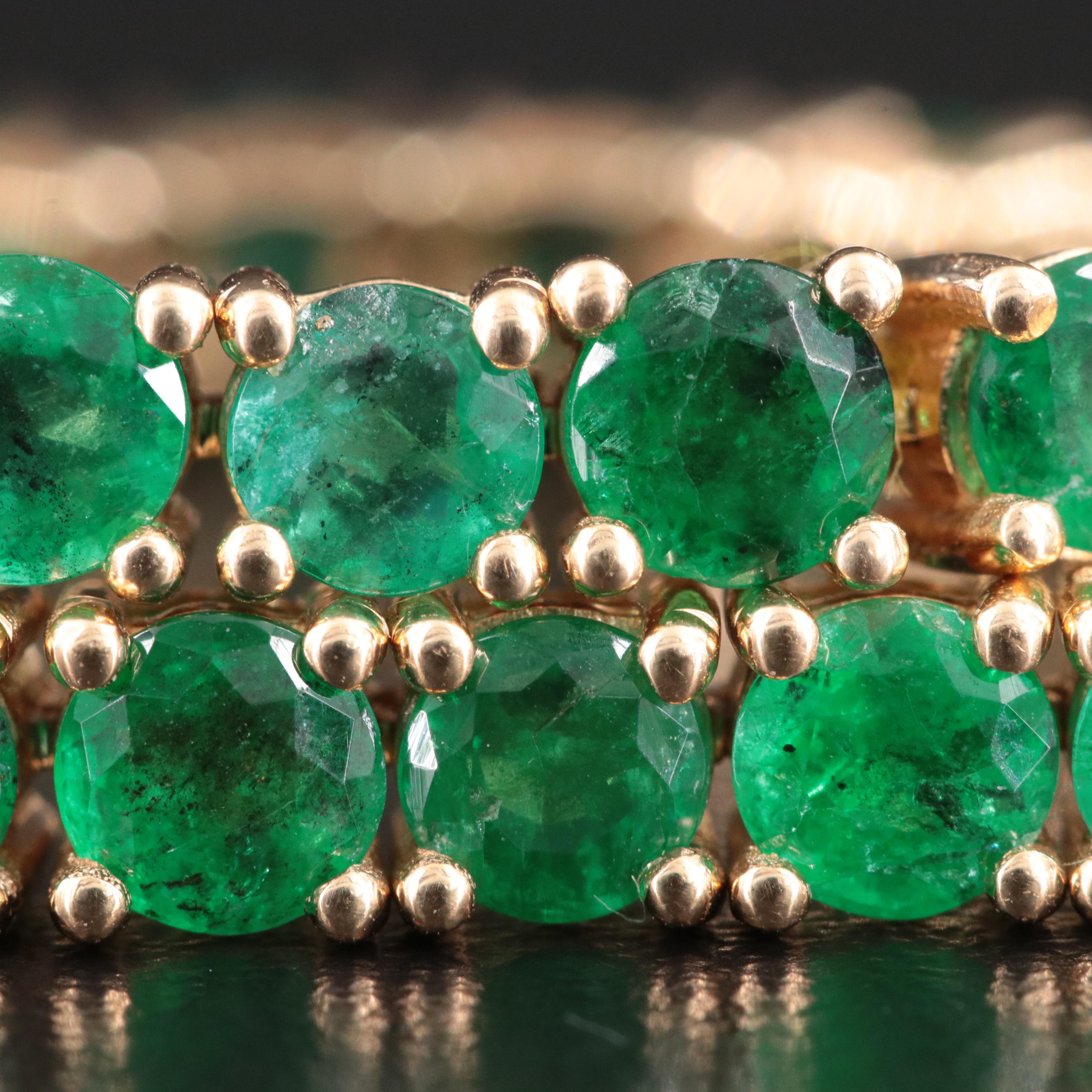 18K 10.32 CTW Emerald Line Bracelet