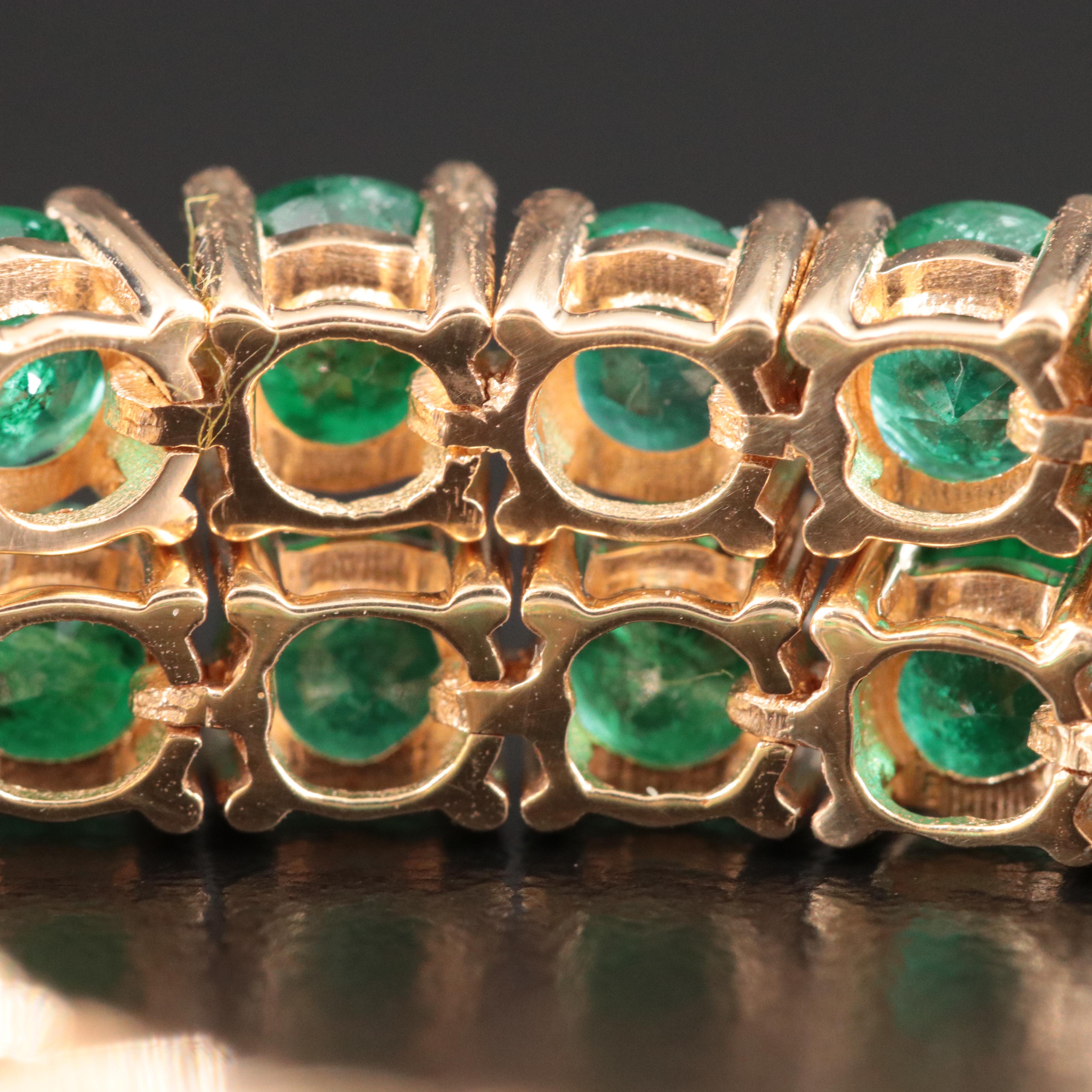18K 10.32 CTW Emerald Line Bracelet