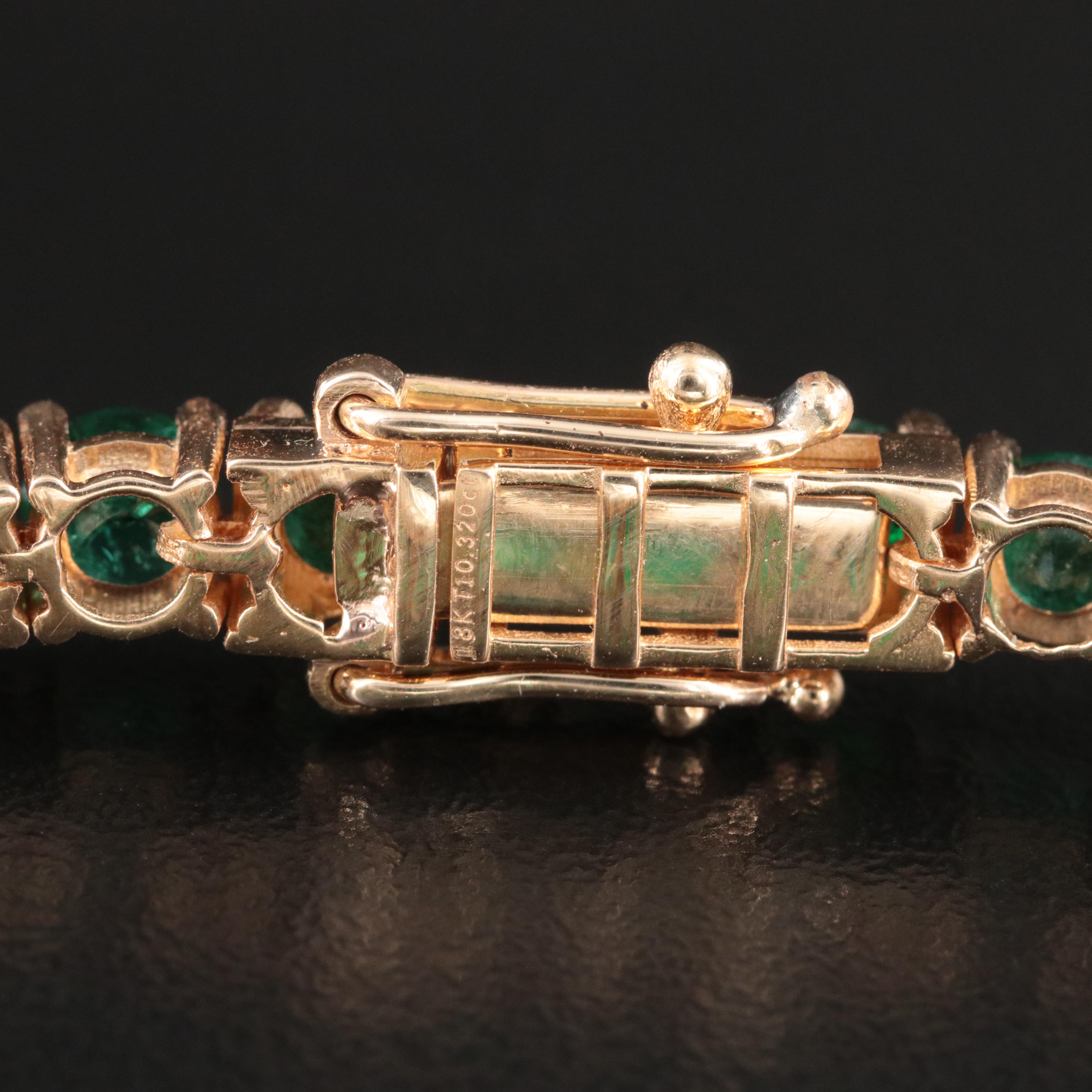 18K 10.32 CTW Emerald Line Bracelet