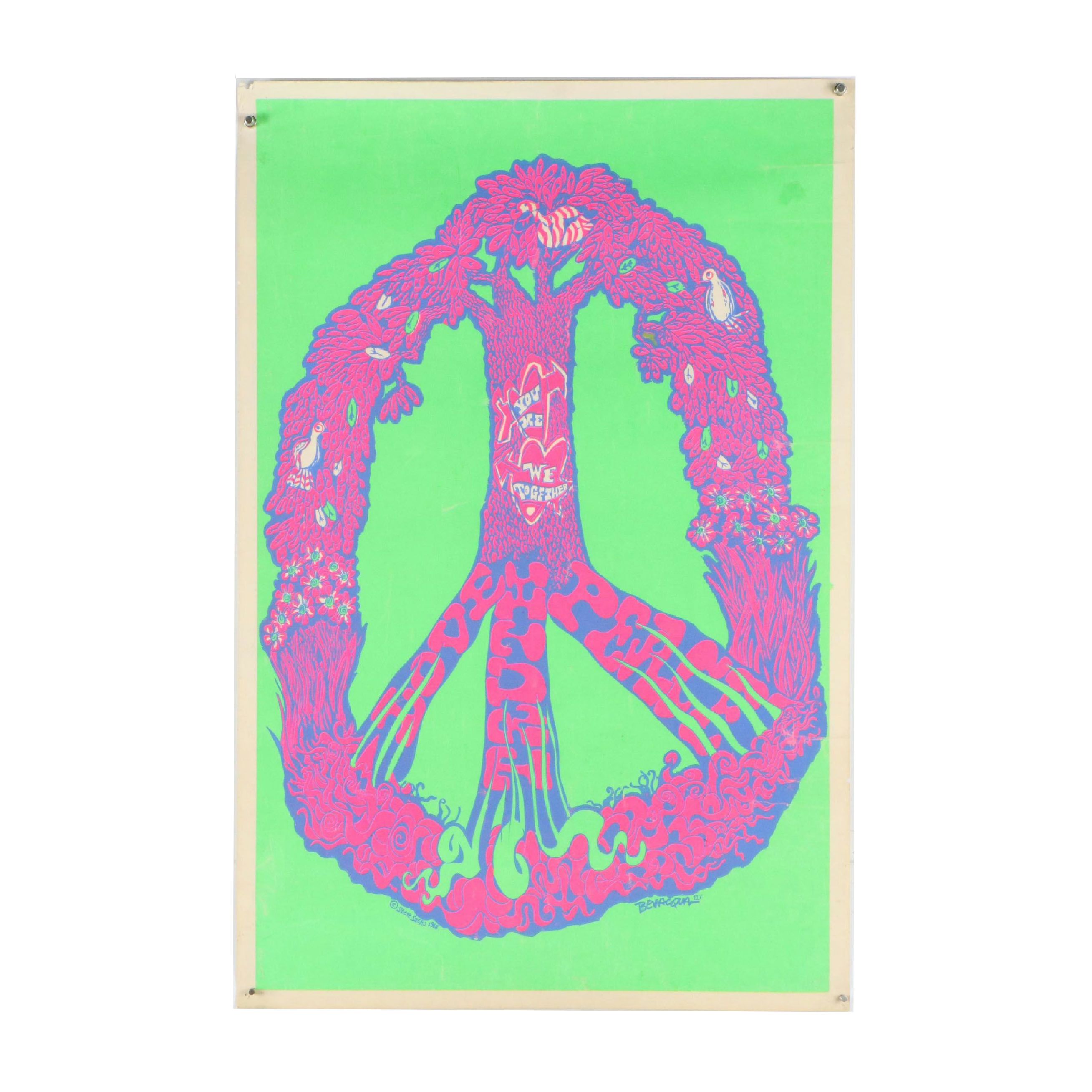 Steve Sachs Serigraph Poster "You, Me, We Together: Love, Truth, Peace," 1968