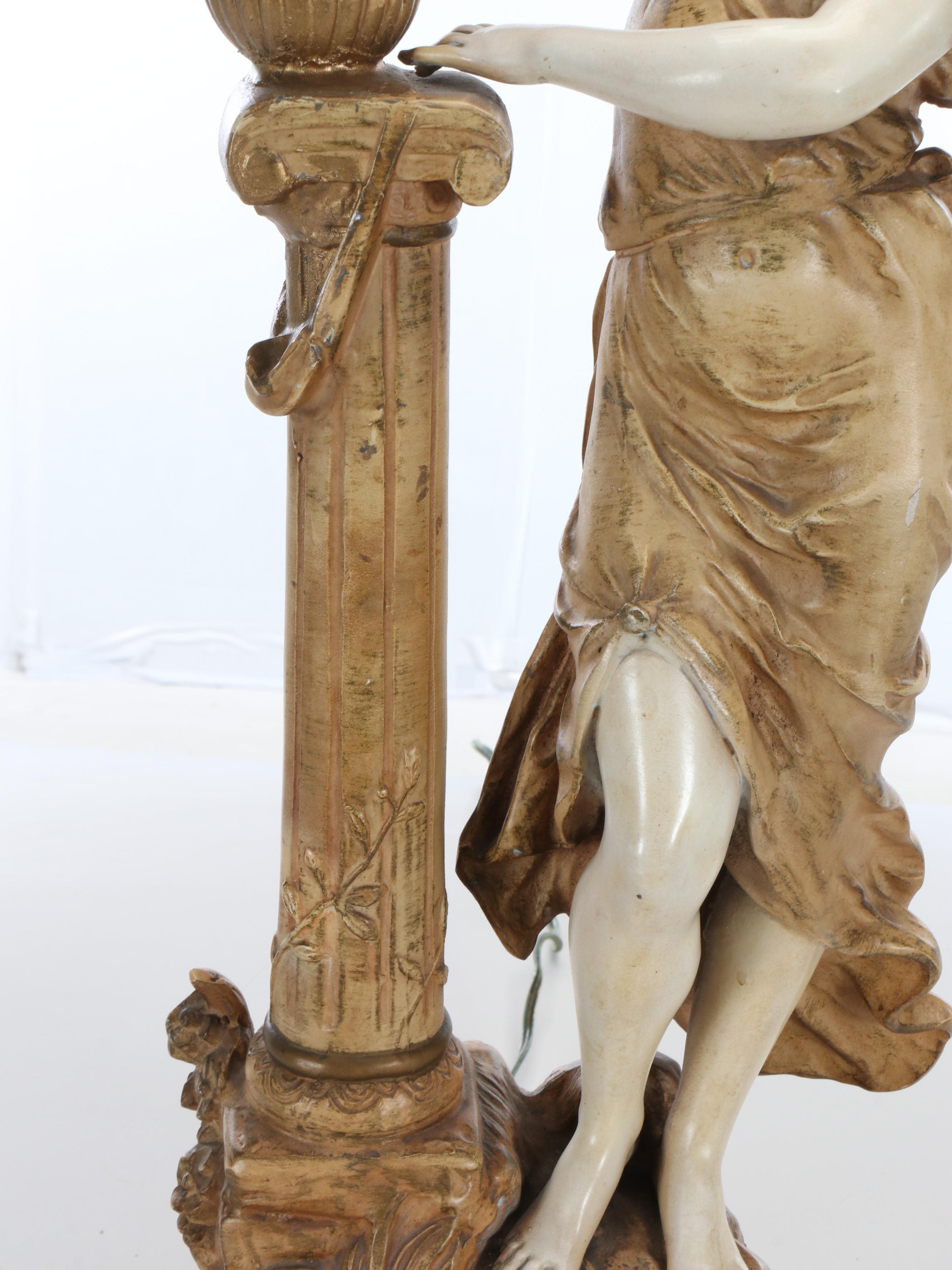 Art Nouveau Style Figural Table Lamp