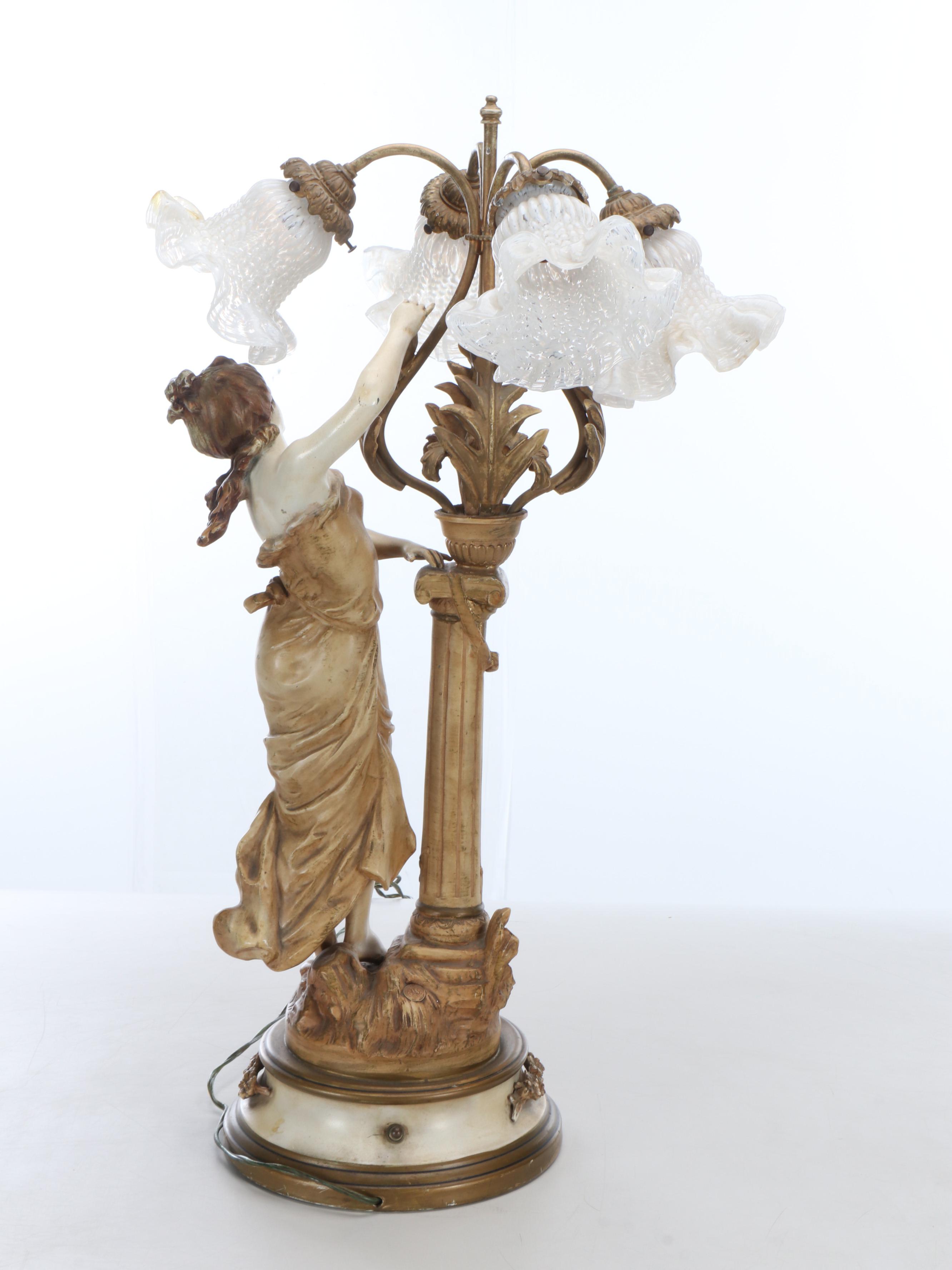 Art Nouveau Style Figural Table Lamp