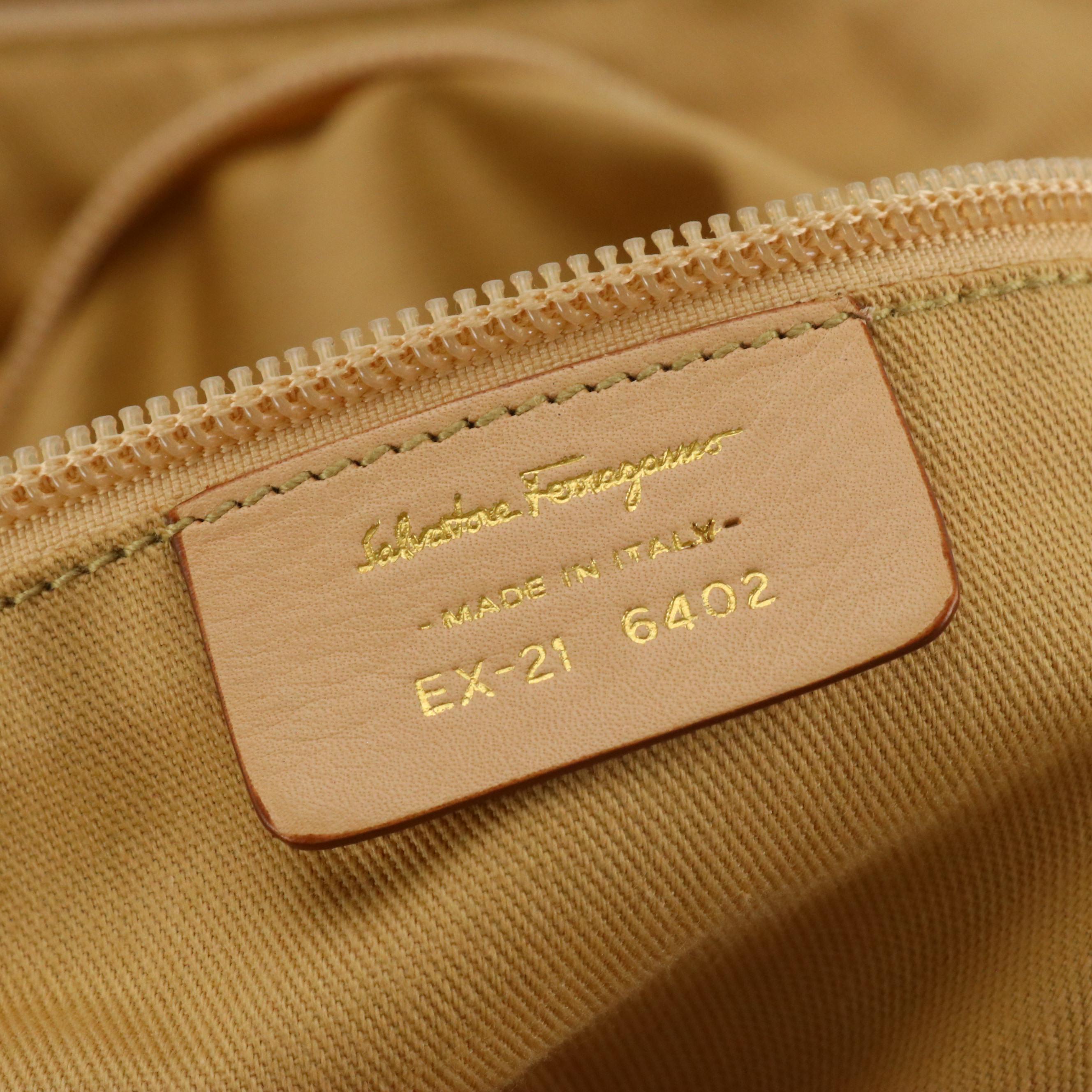 Salvatore Ferragamo Multicolor Mixed Print Nylon Weekender Bag with Leather Trim