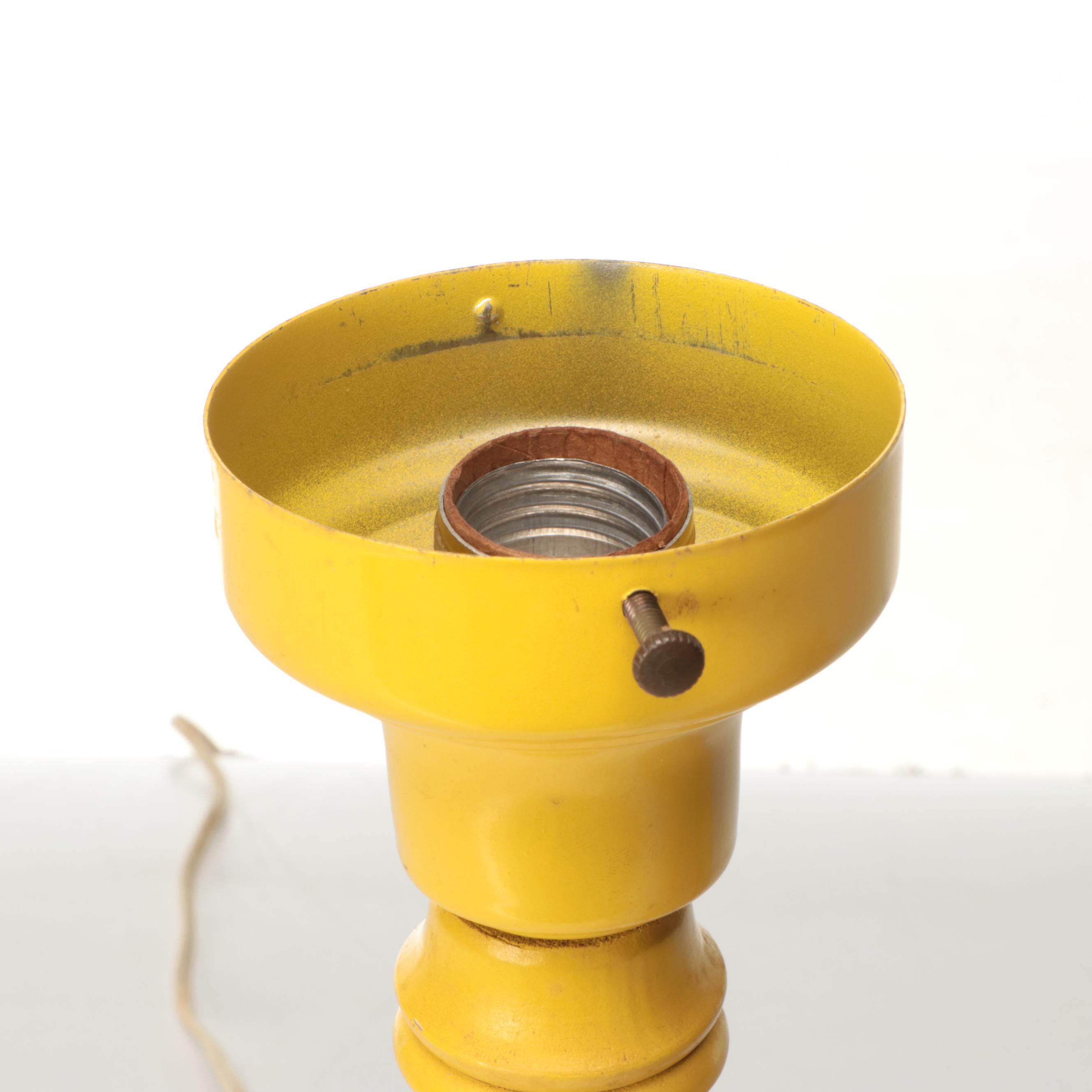 Mid Century Modern Yellow Table Lamp