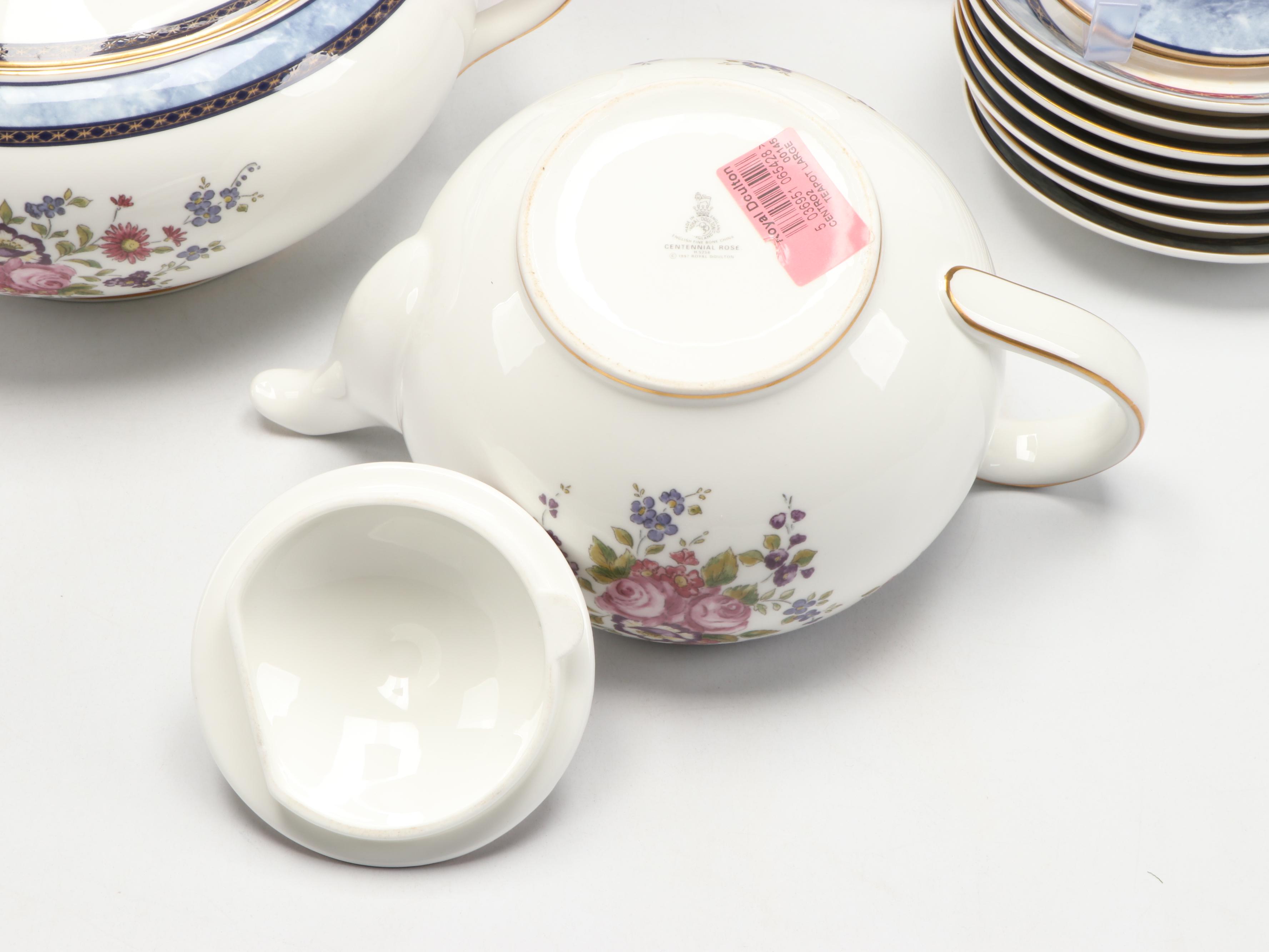Royal Doulton "Centennial Rose" Tea and Coffee Service with More Dinnerware