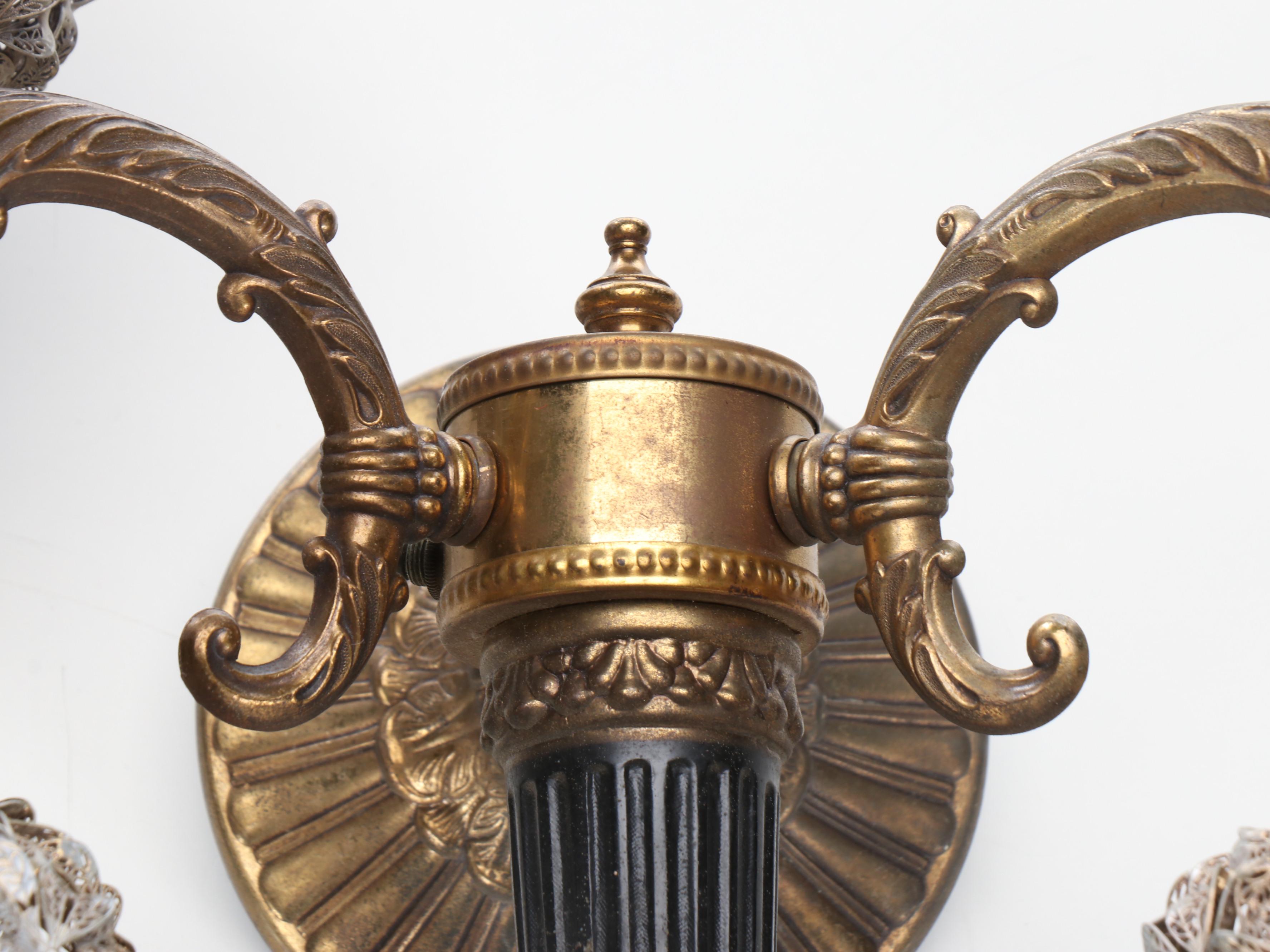 Metal Floral Sphere Sconces