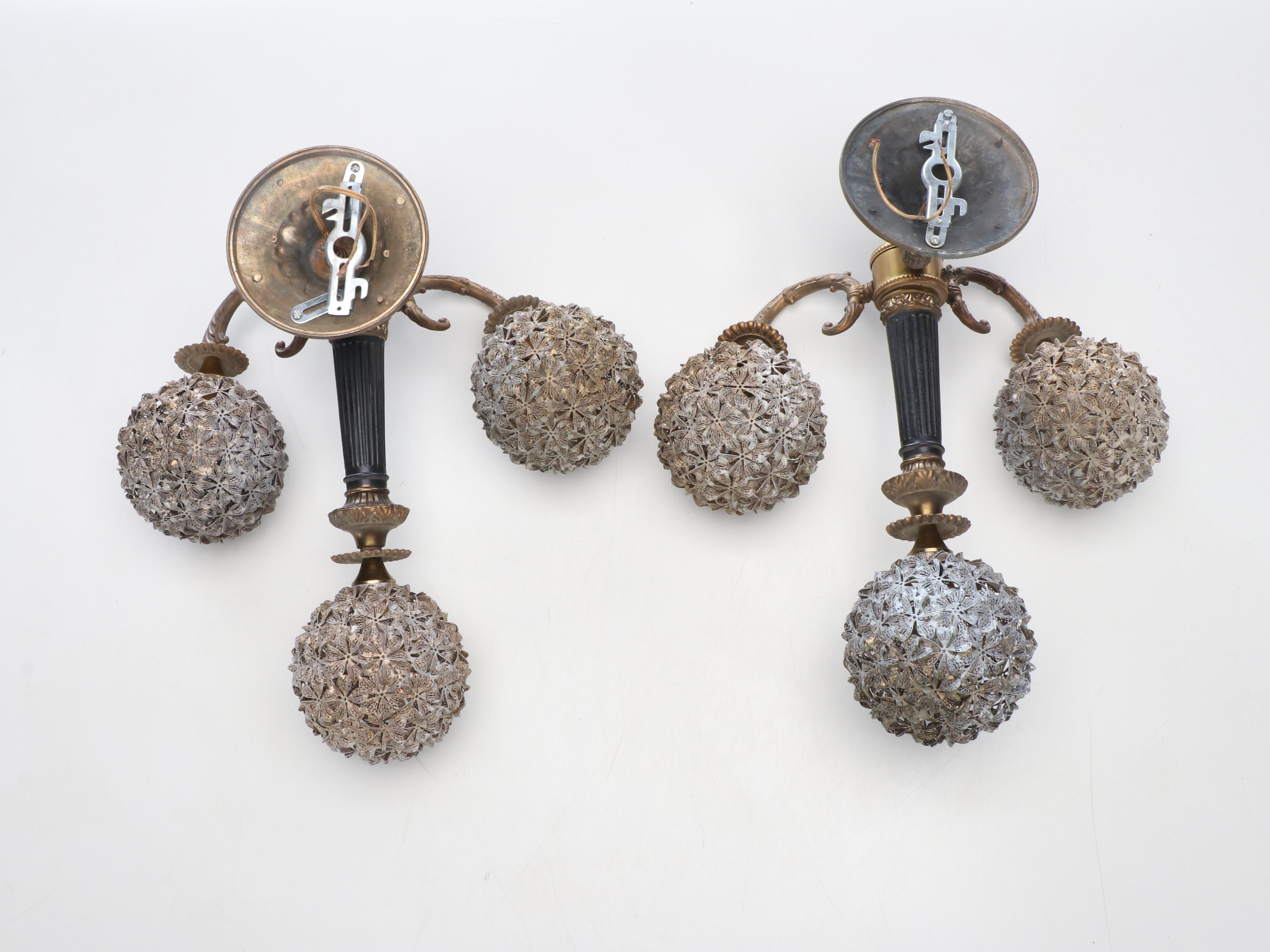 Metal Floral Sphere Sconces