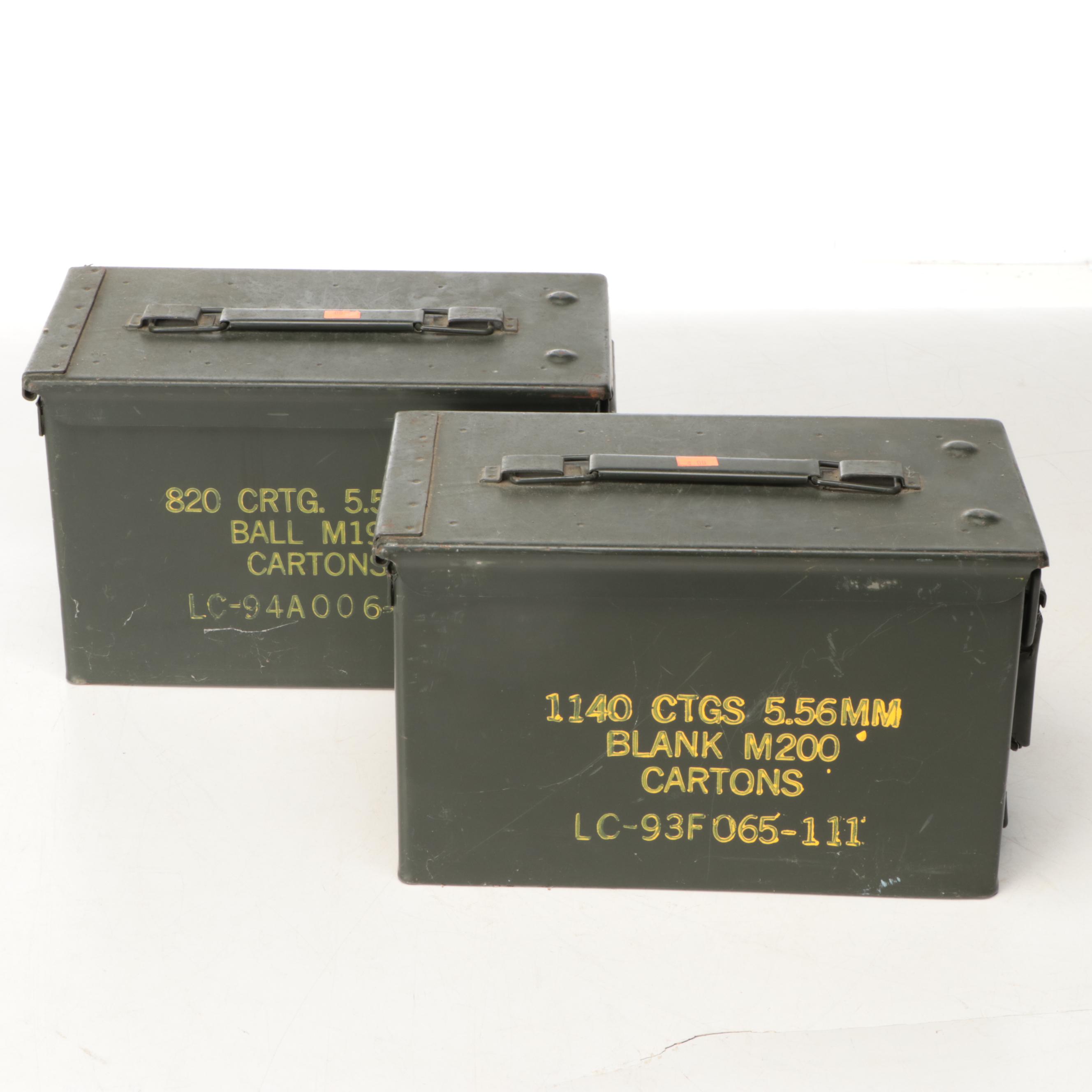 U.S. Military 5.56mm M200 Ammunition Cans with Machete