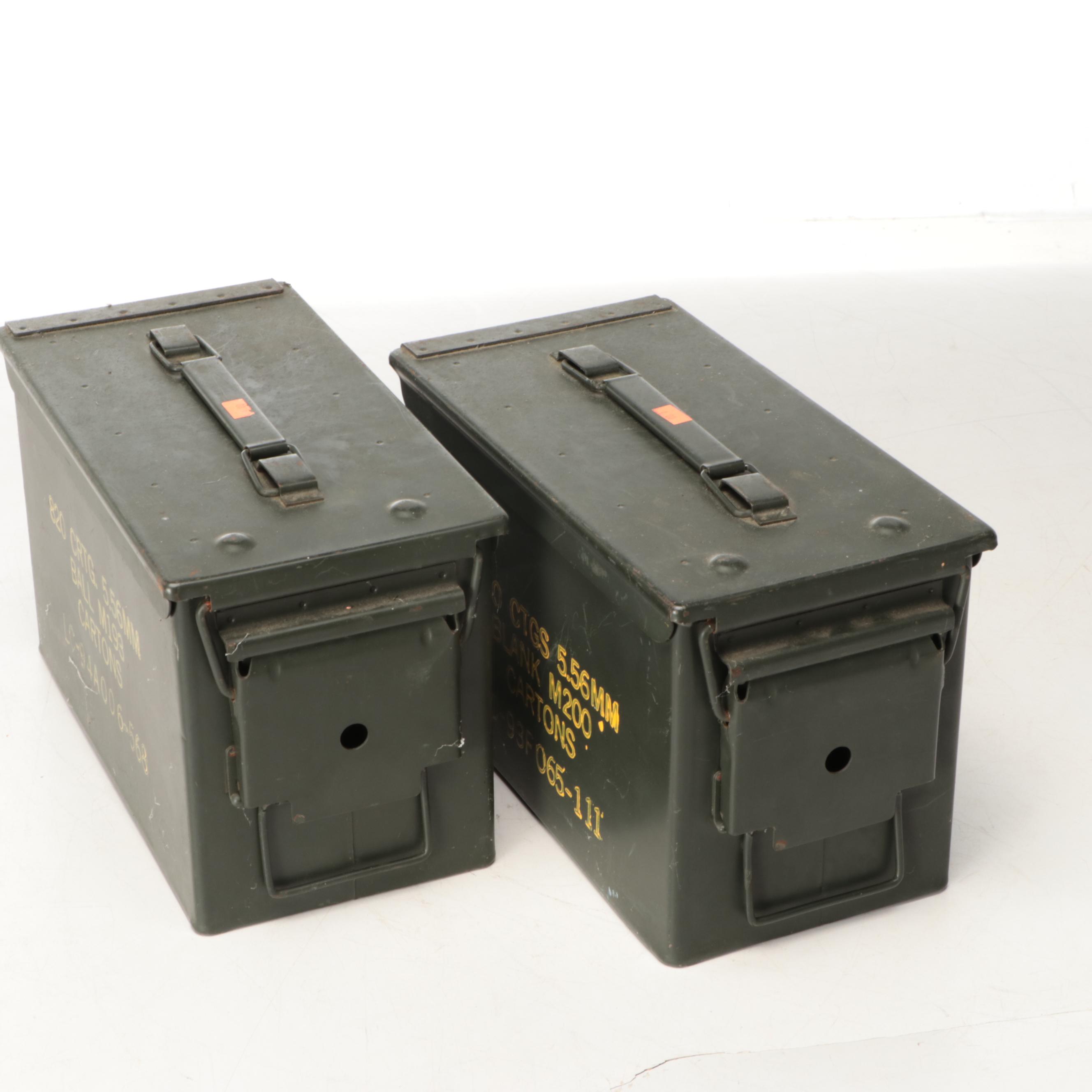 U.S. Military 5.56mm M200 Ammunition Cans with Machete