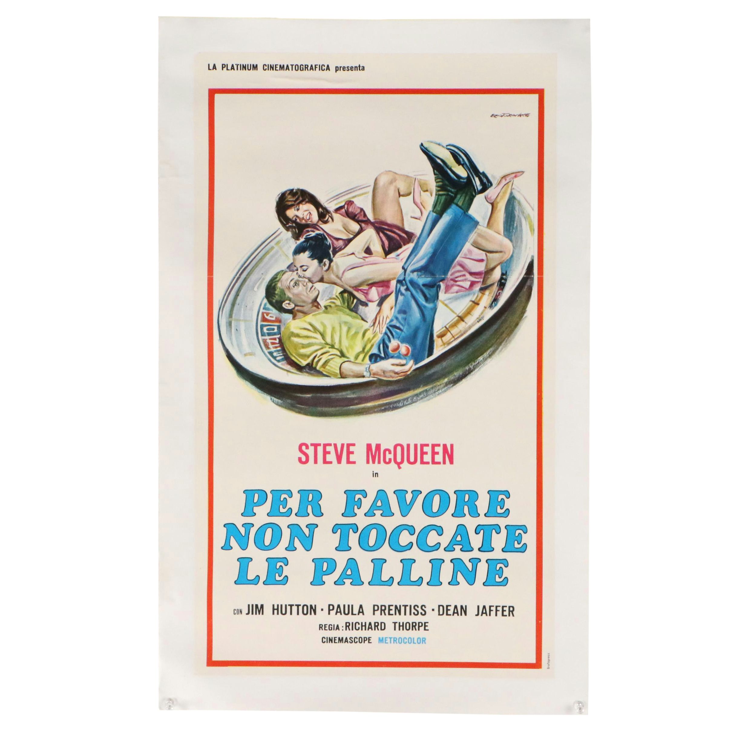 Steve McQueen Offset Movie Poster "Per Favore Non Toccate Le Palline"