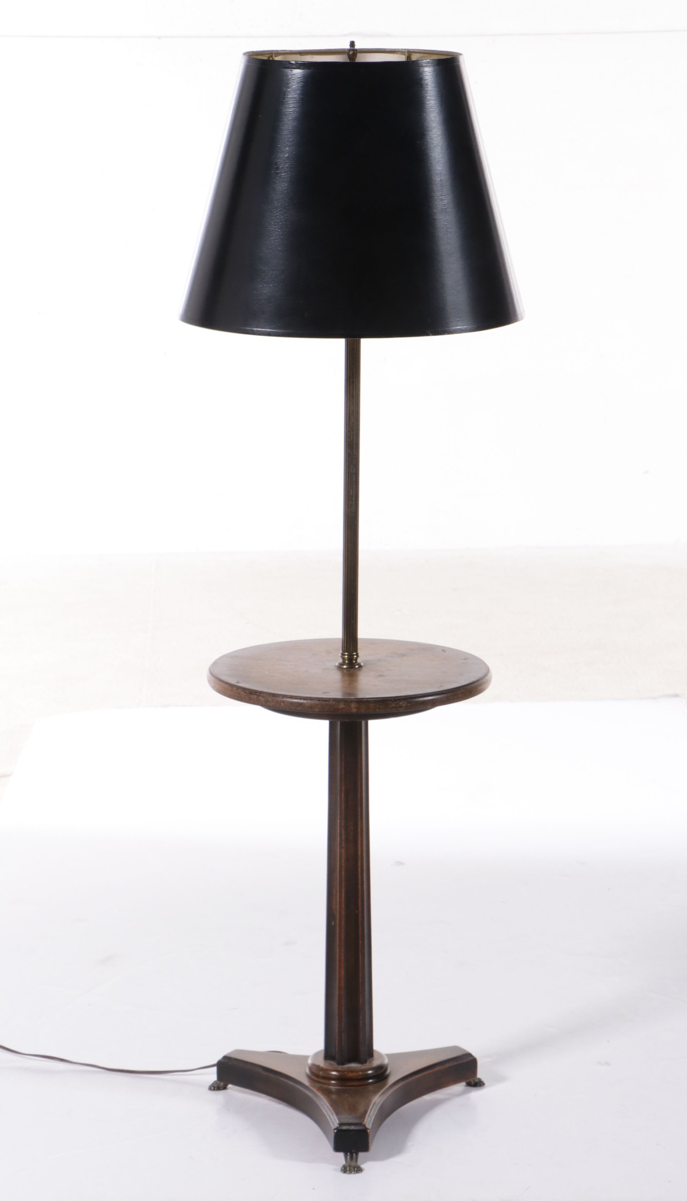 Frederick Cooper Table Floor Lamp with Black Paper Shade, Late 20th C.