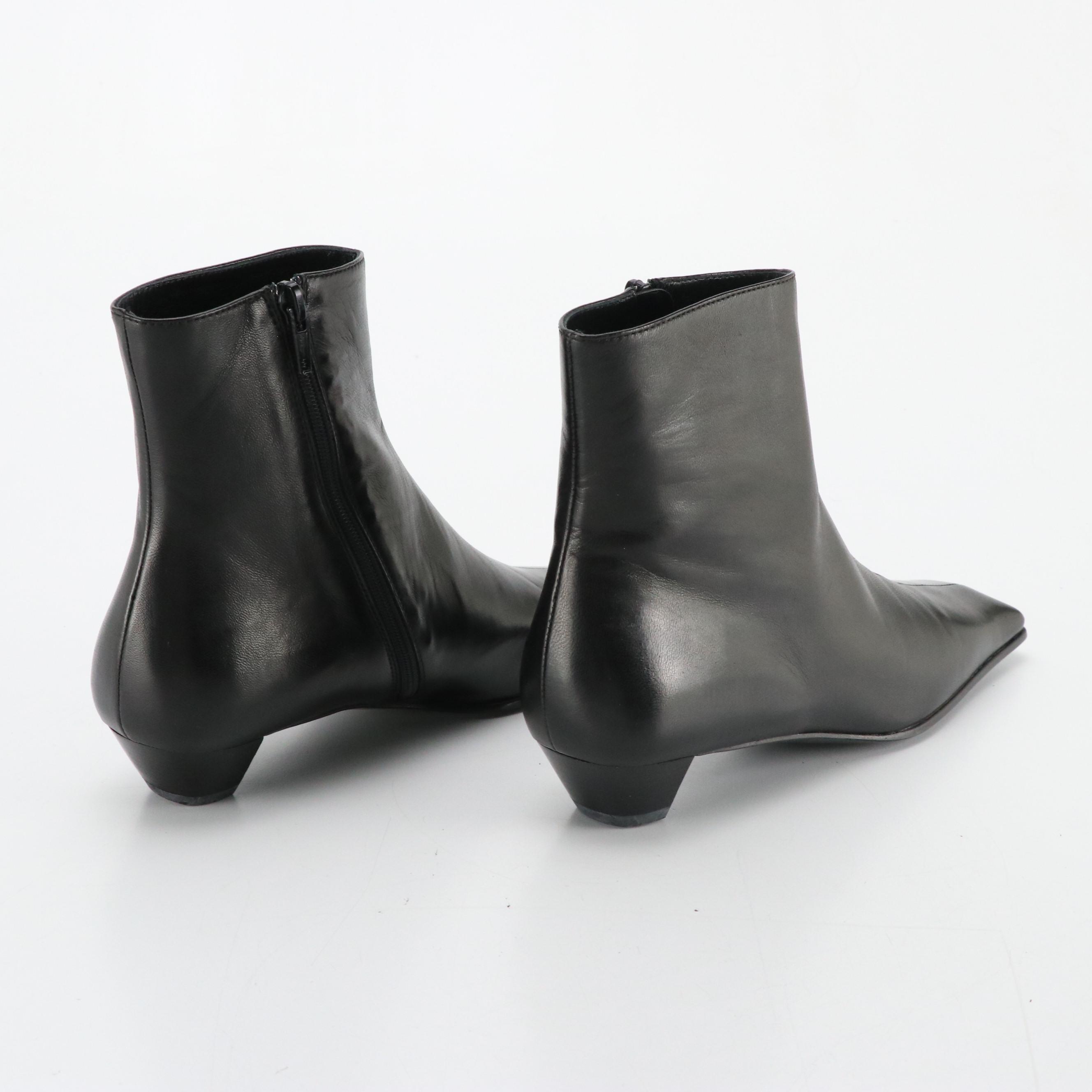 Miu Miu Black Nappa Leather Ankle Boots with Box from Barneys New York