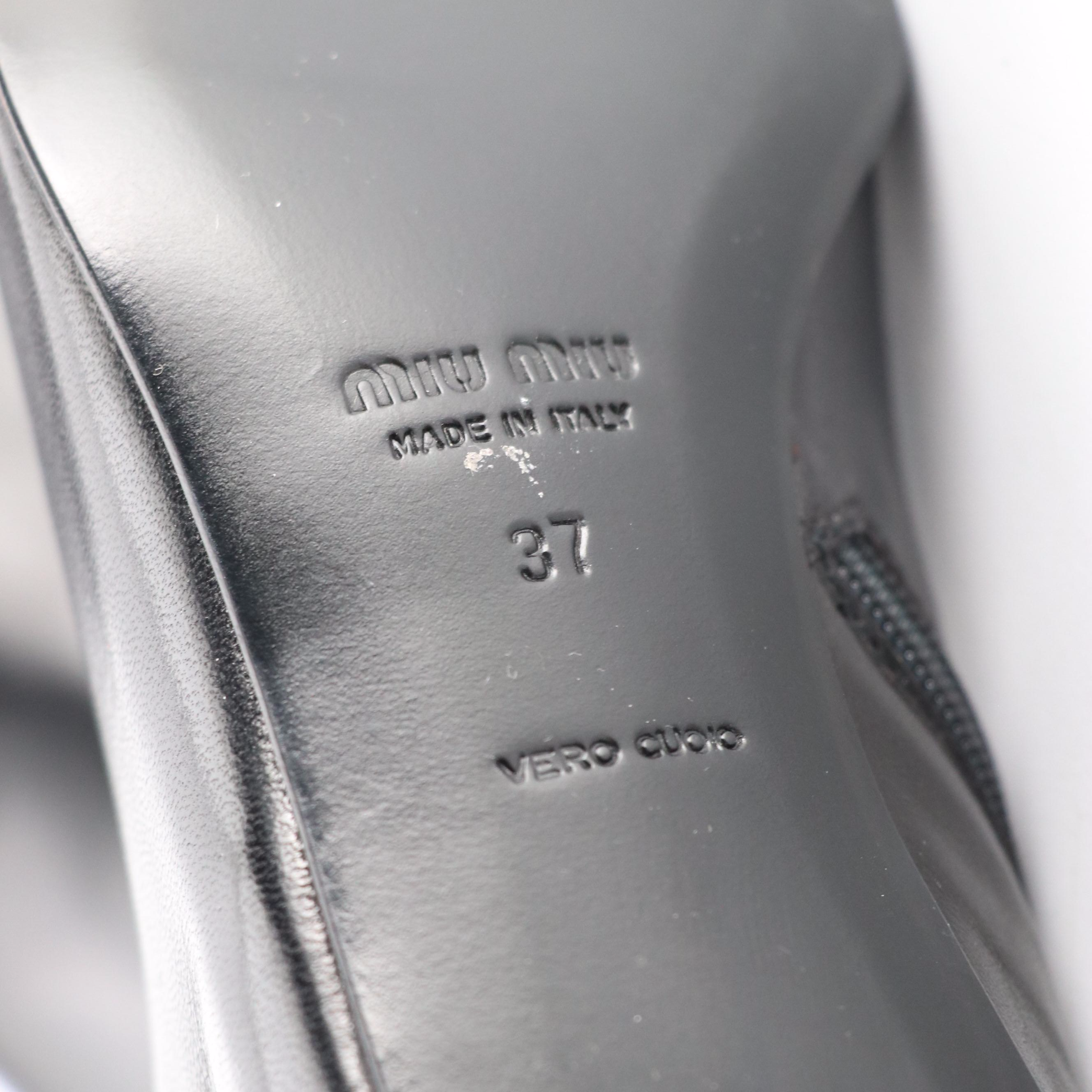 Miu Miu Black Nappa Leather Ankle Boots with Box from Barneys New York