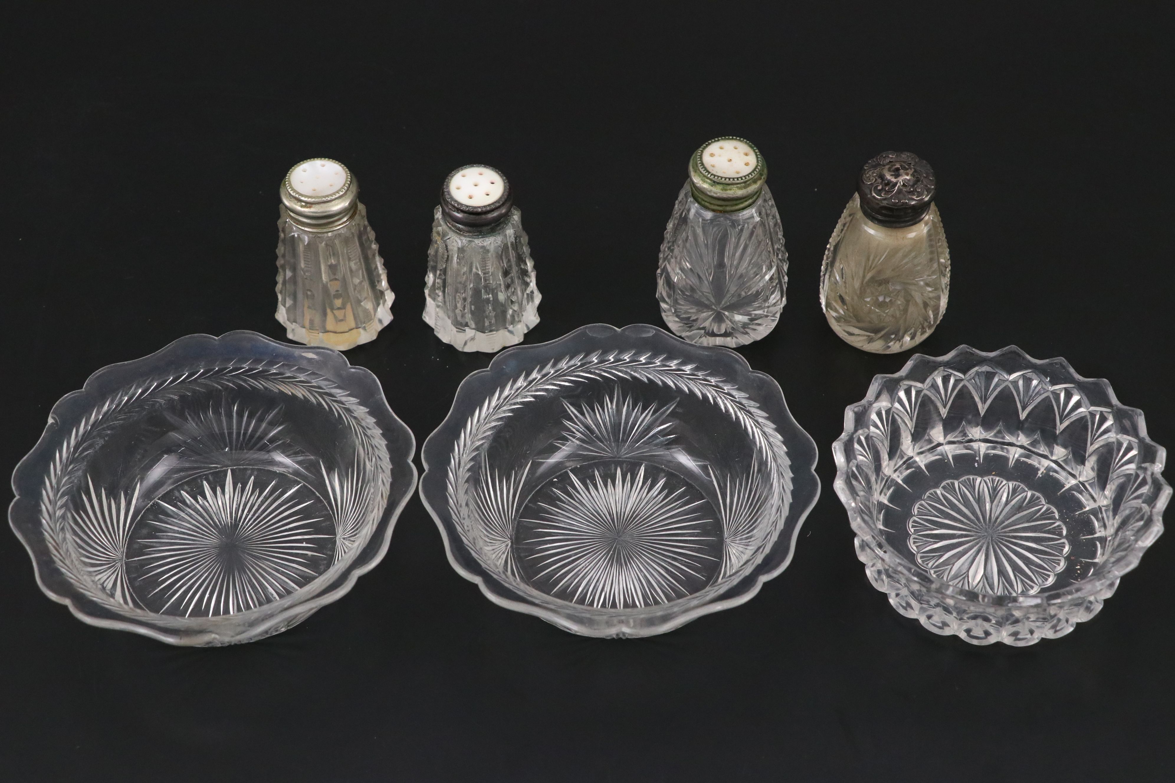 Glass Egg Dish, Divided Bowls, Shakers, Cordials, and More Tableware