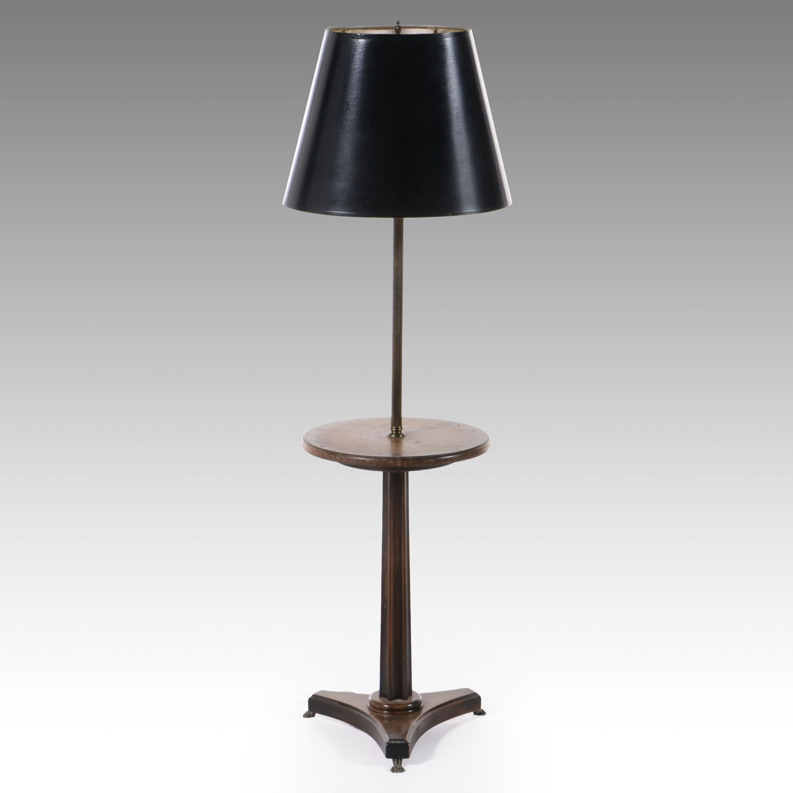 Frederick Cooper Table Floor Lamp with Black Paper Shade, Late 20th C.