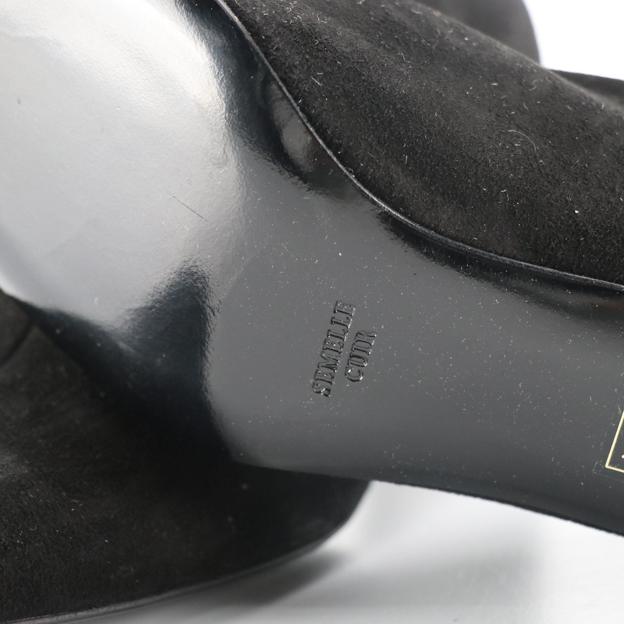 Robert Clergerie Black Suede Stretchy Ankle Boots with Box from Barneys New York