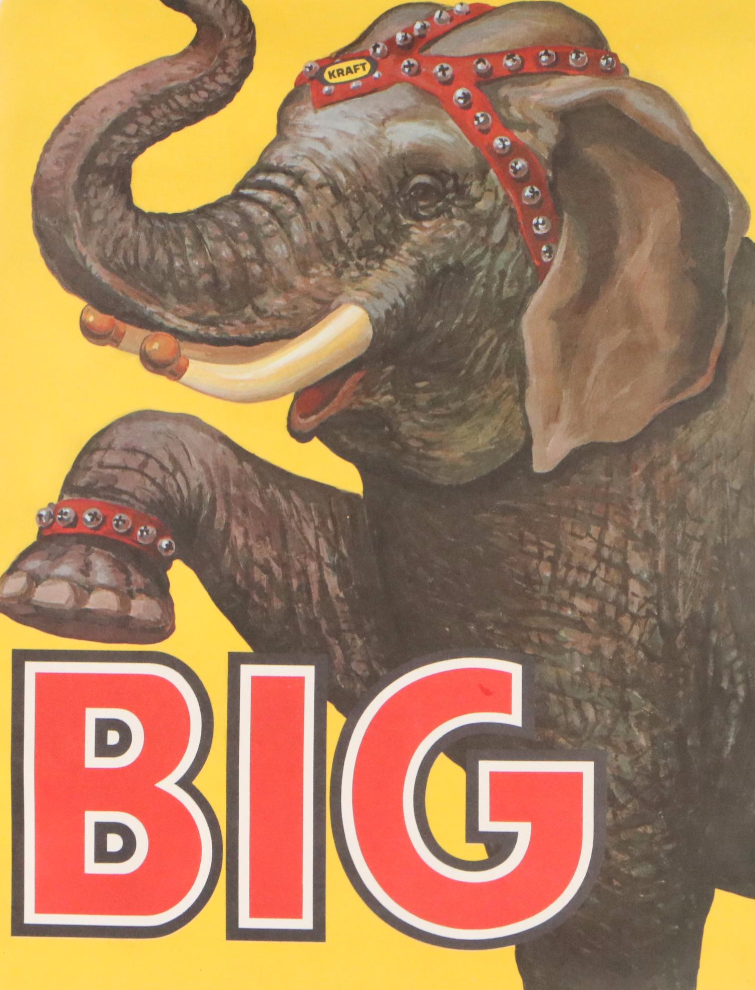 Kraft Foods Offset Lithograph Poster with Circus Elephant "Big," 1960s