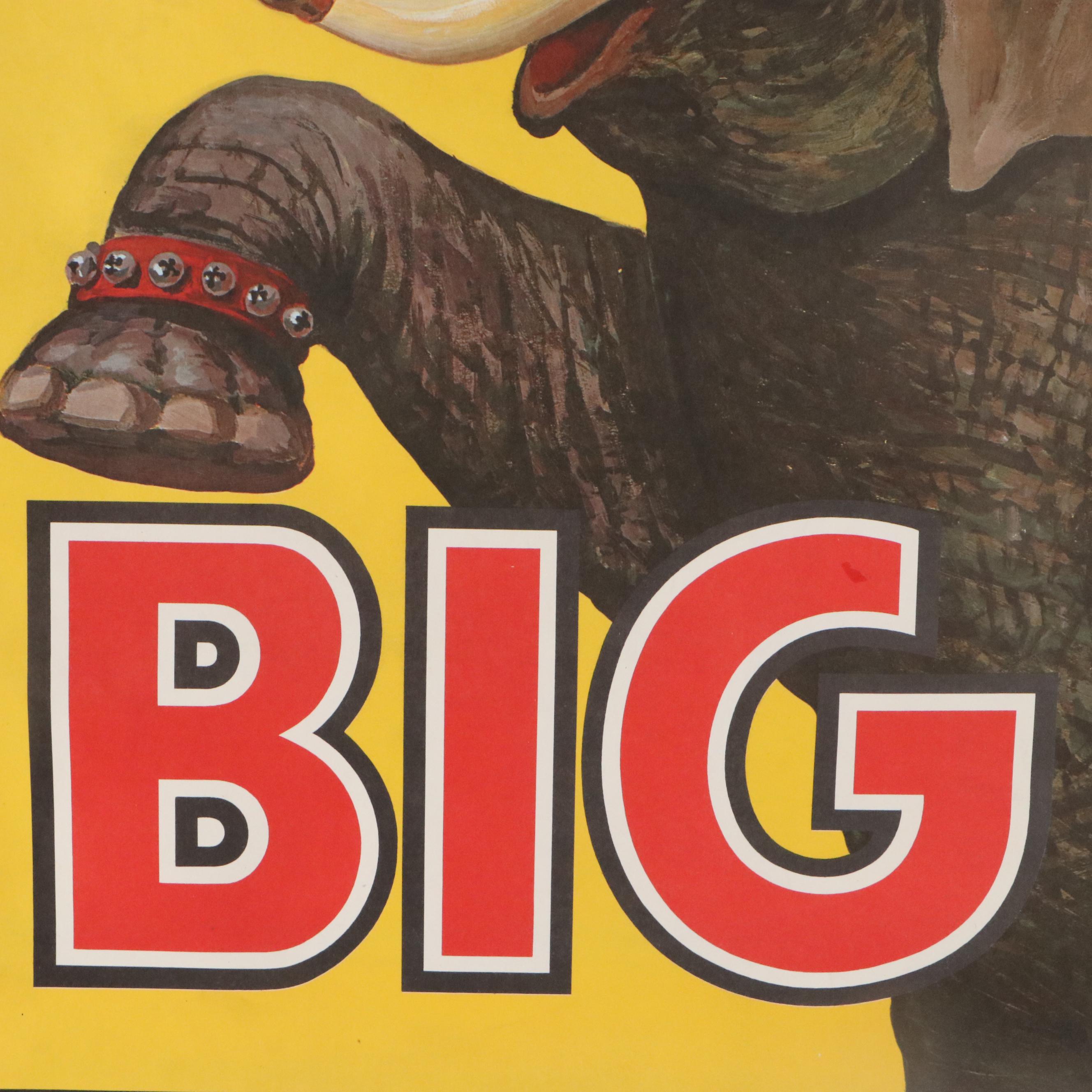Kraft Foods Offset Lithograph Poster with Circus Elephant "Big," 1960s