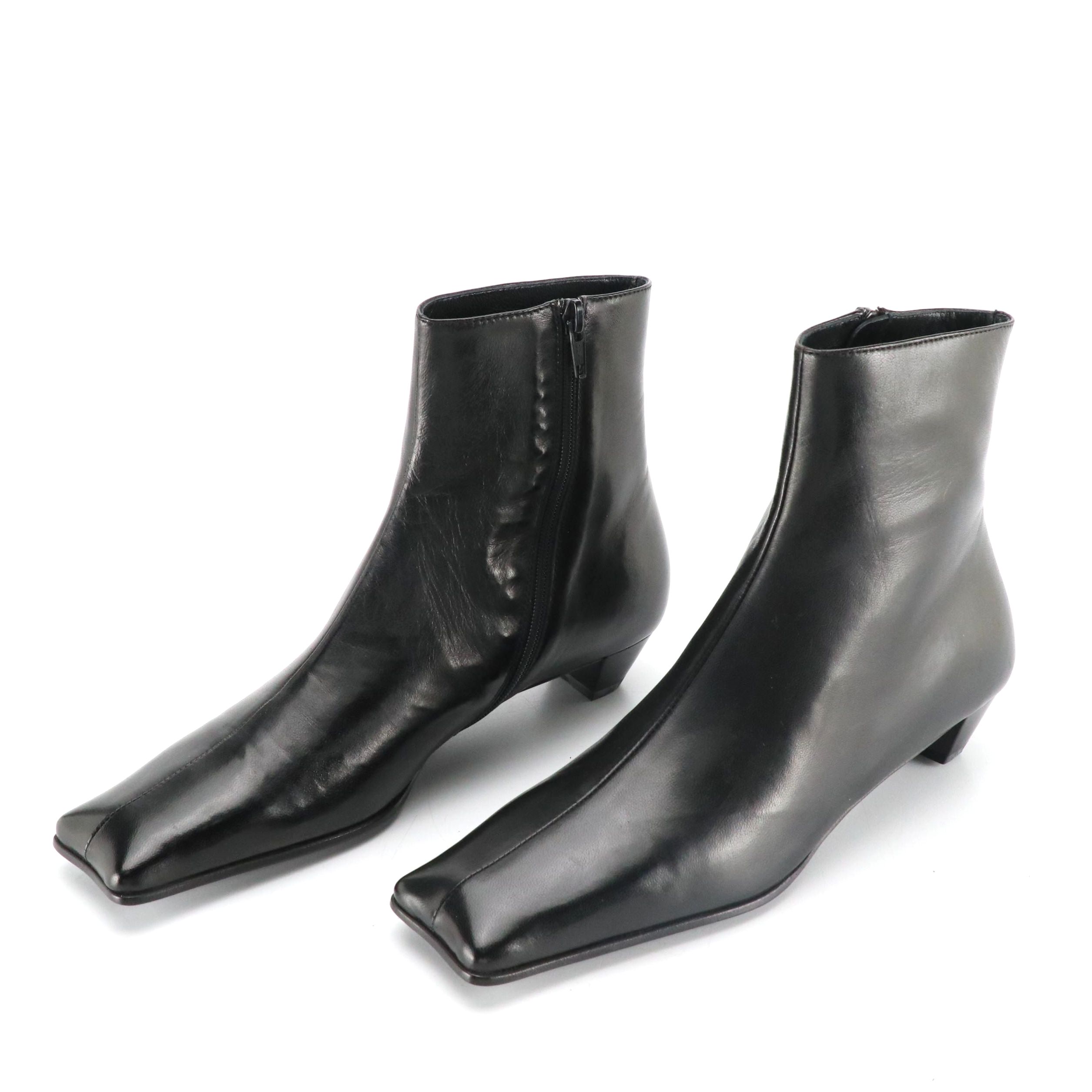 Miu Miu Black Nappa Leather Ankle Boots with Box from Barneys New York