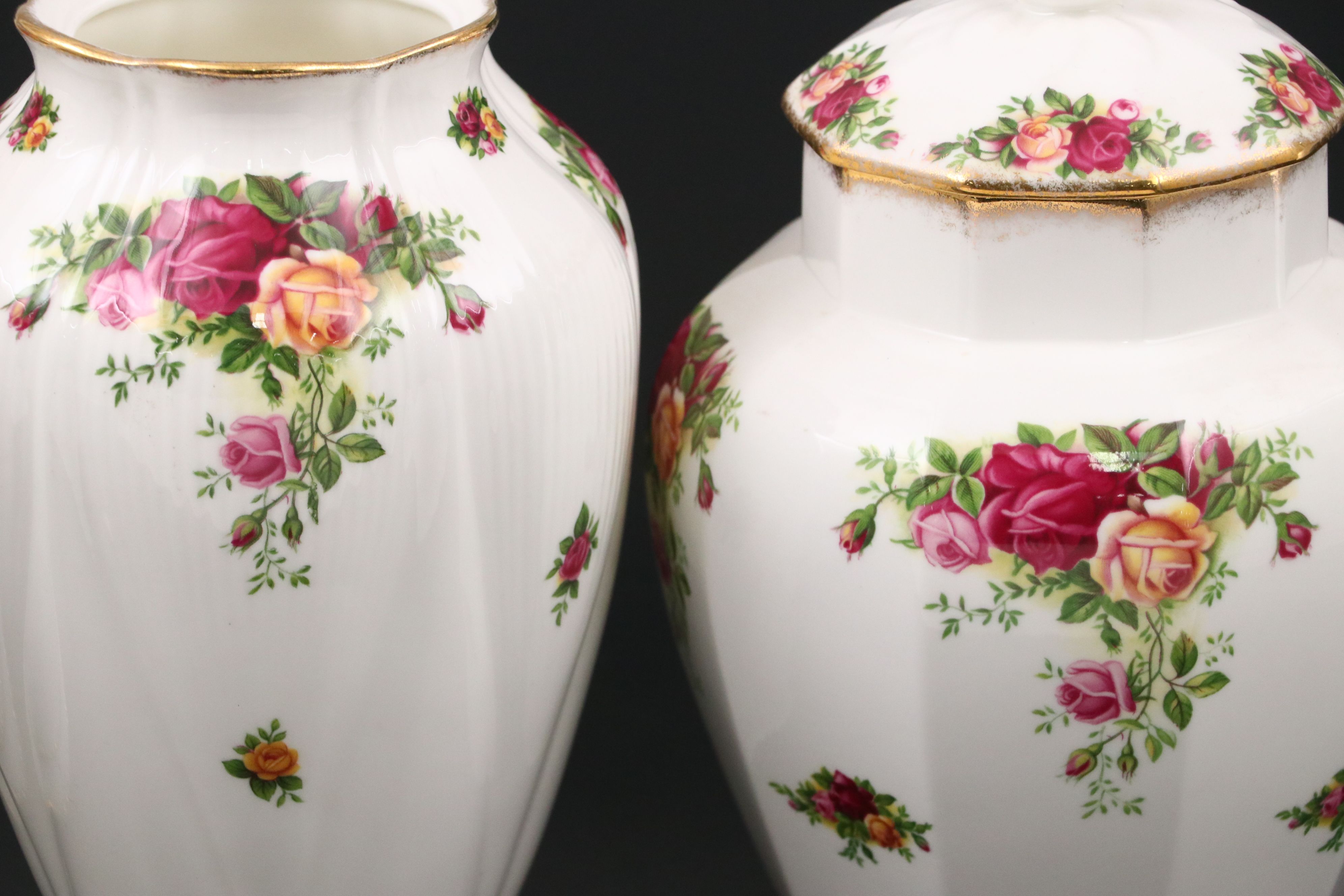Royal Albert "Old Country Roses" Cookie Jar with Mayfair Jar and Vase