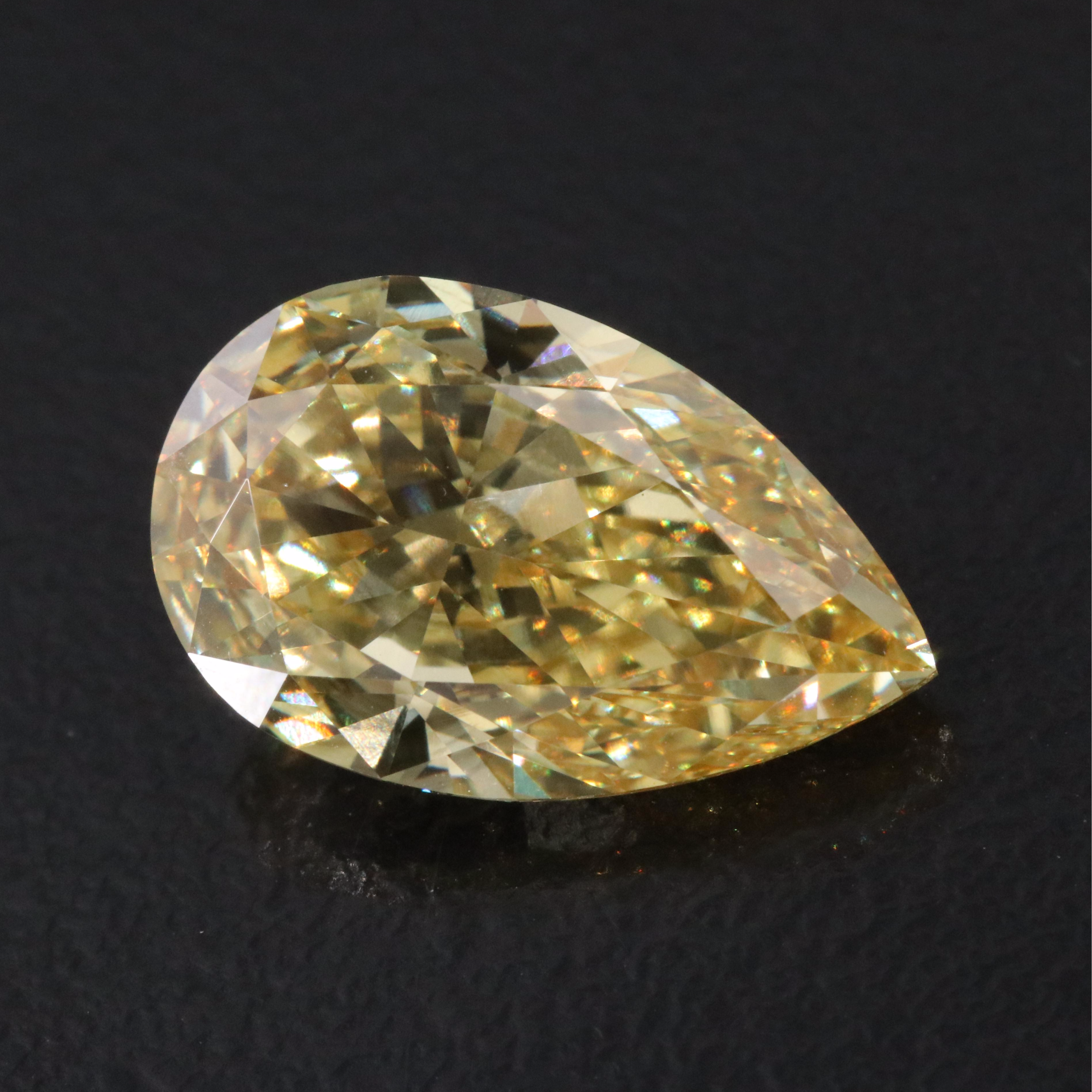 Loose 6.09 CT Lab Grown Fancy Yellow Diamond with IGI Report