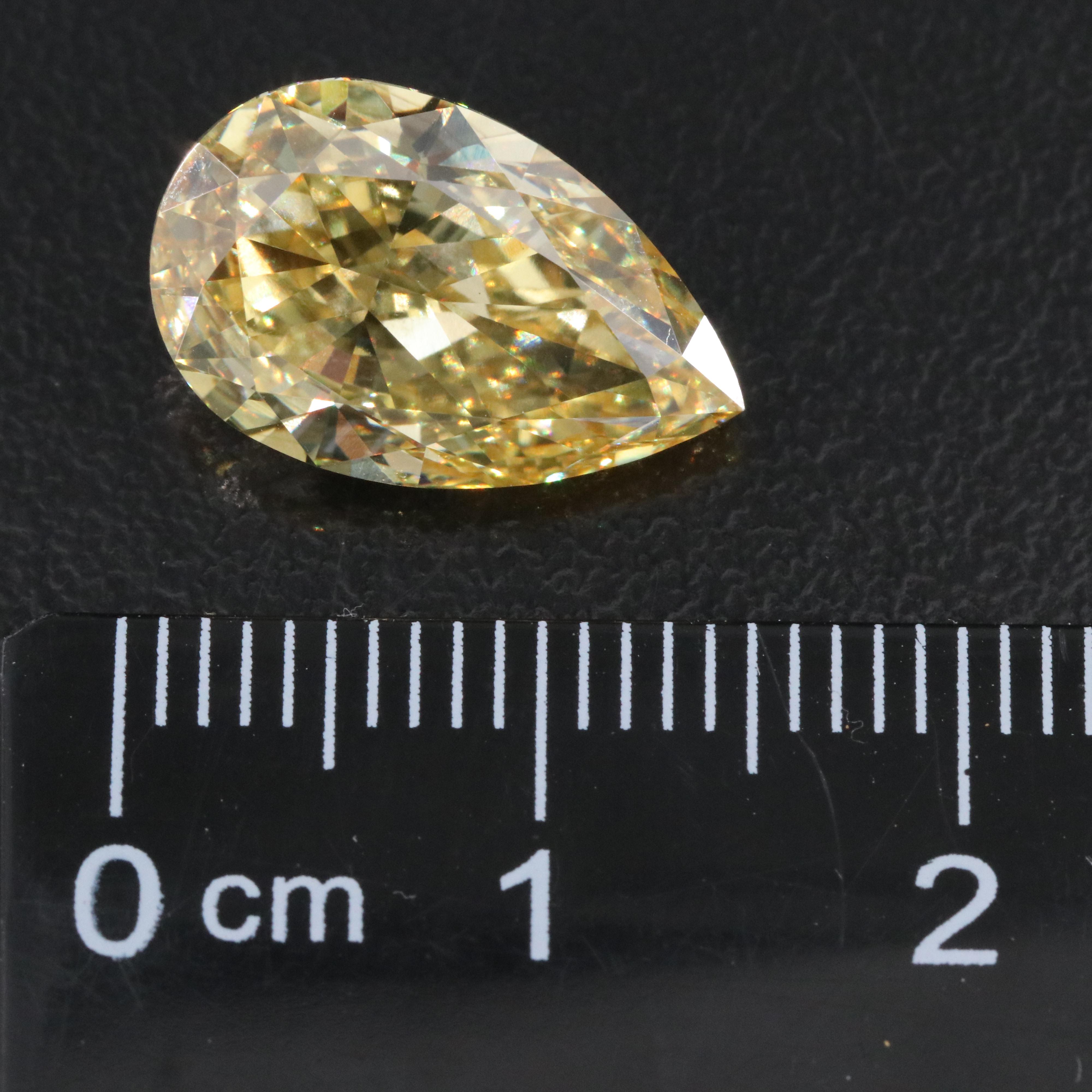 Loose 6.09 CT Lab Grown Fancy Yellow Diamond with IGI Report