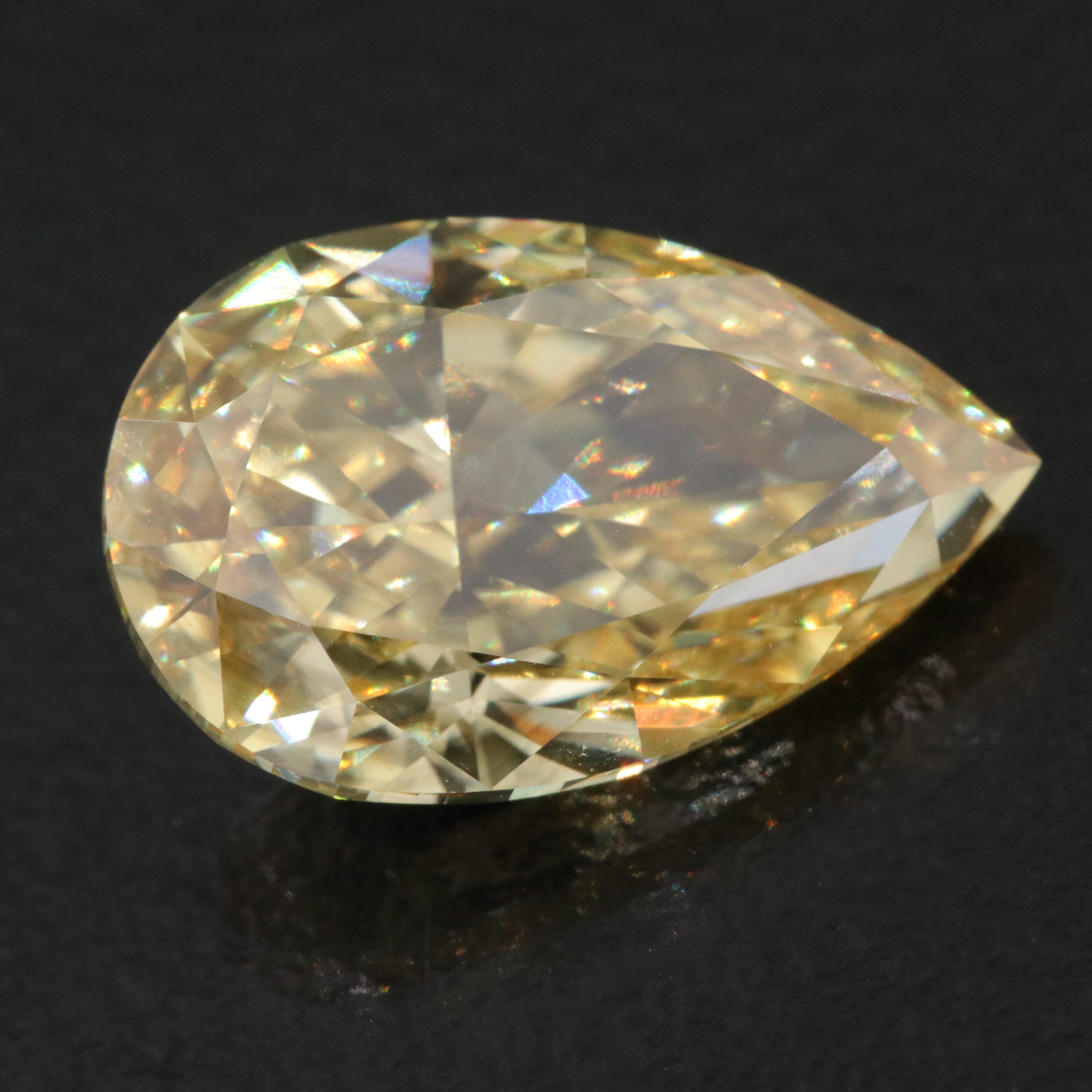Loose 6.09 CT Lab Grown Fancy Yellow Diamond with IGI Report