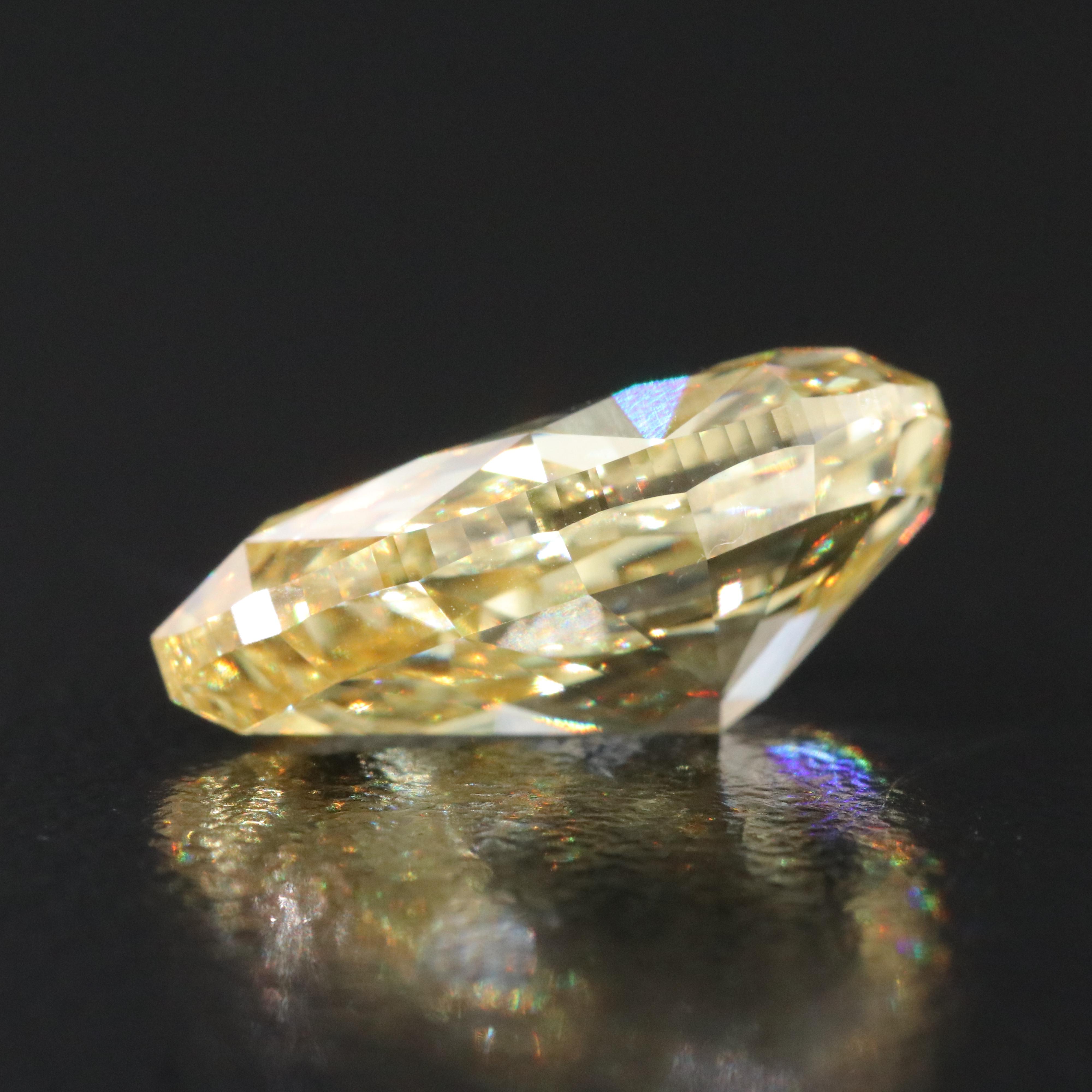 Loose 6.09 CT Lab Grown Fancy Yellow Diamond with IGI Report