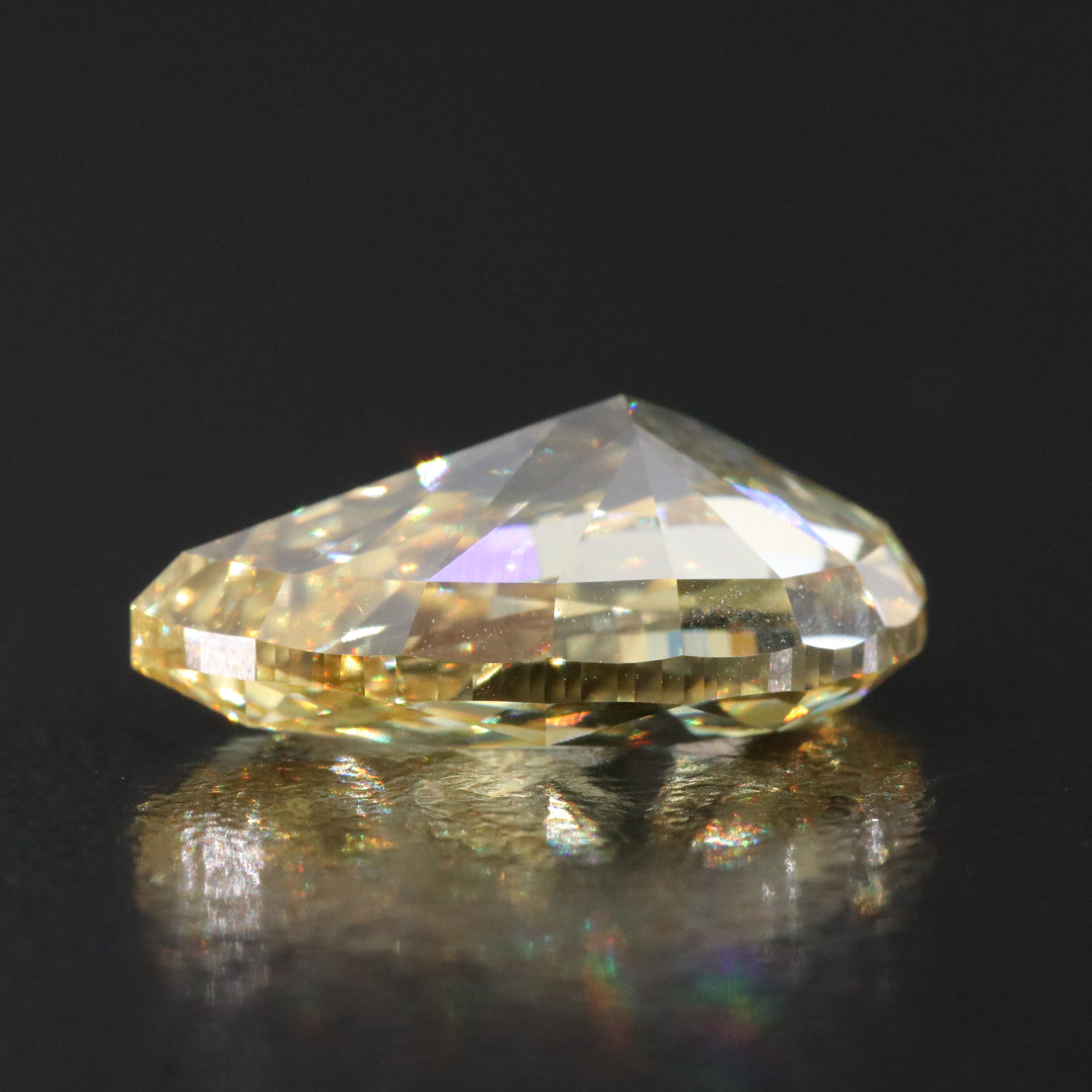 Loose 6.09 CT Lab Grown Fancy Yellow Diamond with IGI Report