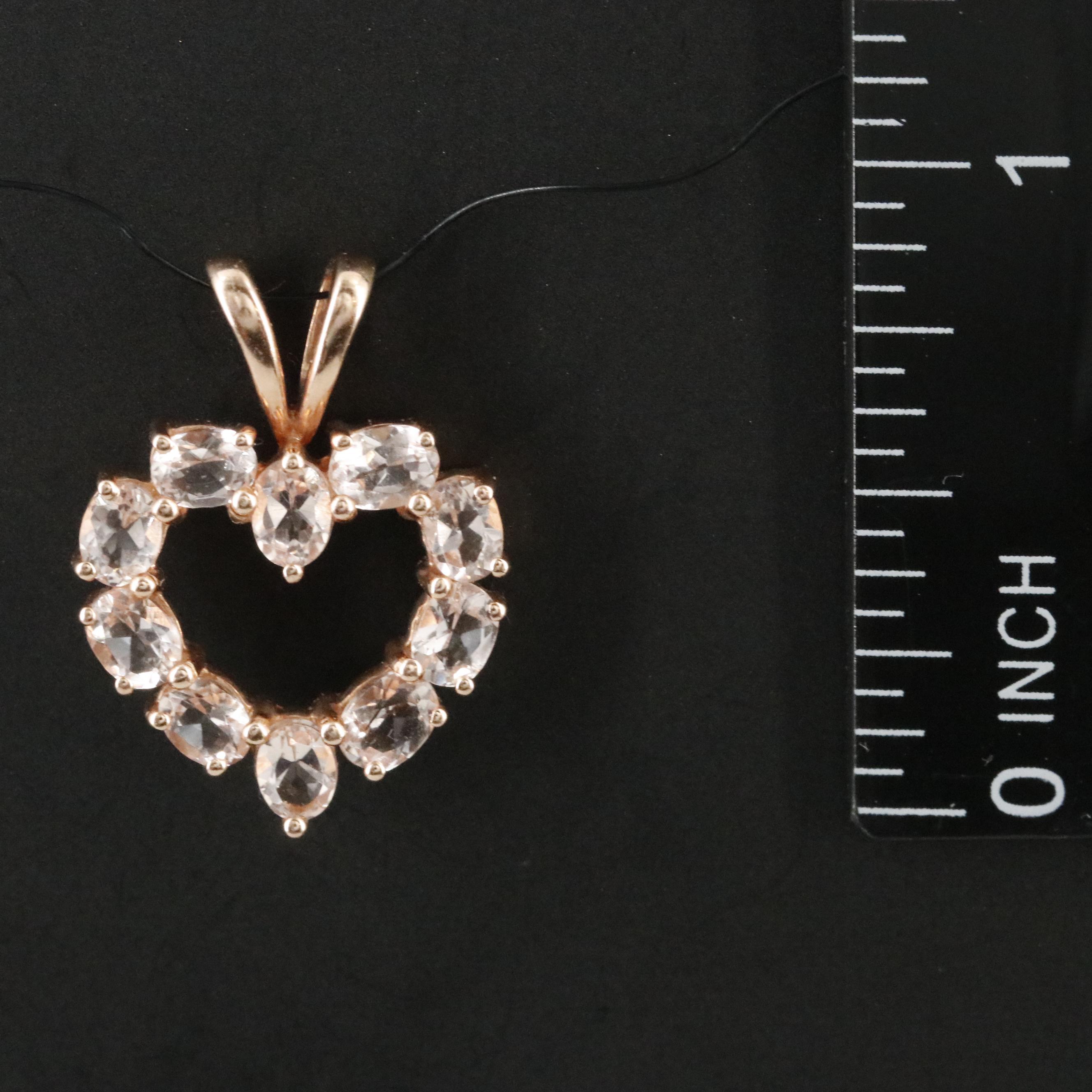 14K Rose Gold Morganite Heart Pendant
