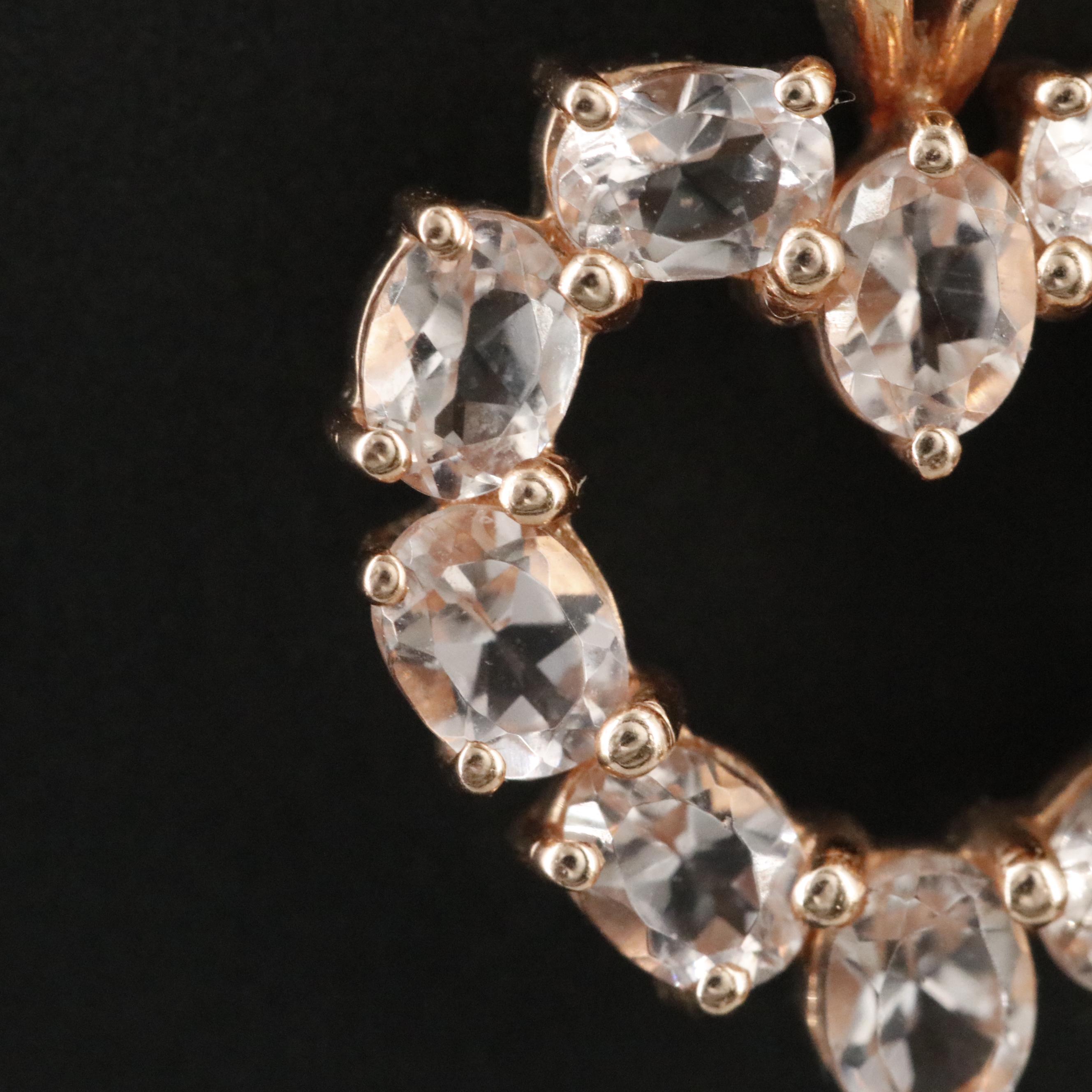 14K Rose Gold Morganite Heart Pendant
