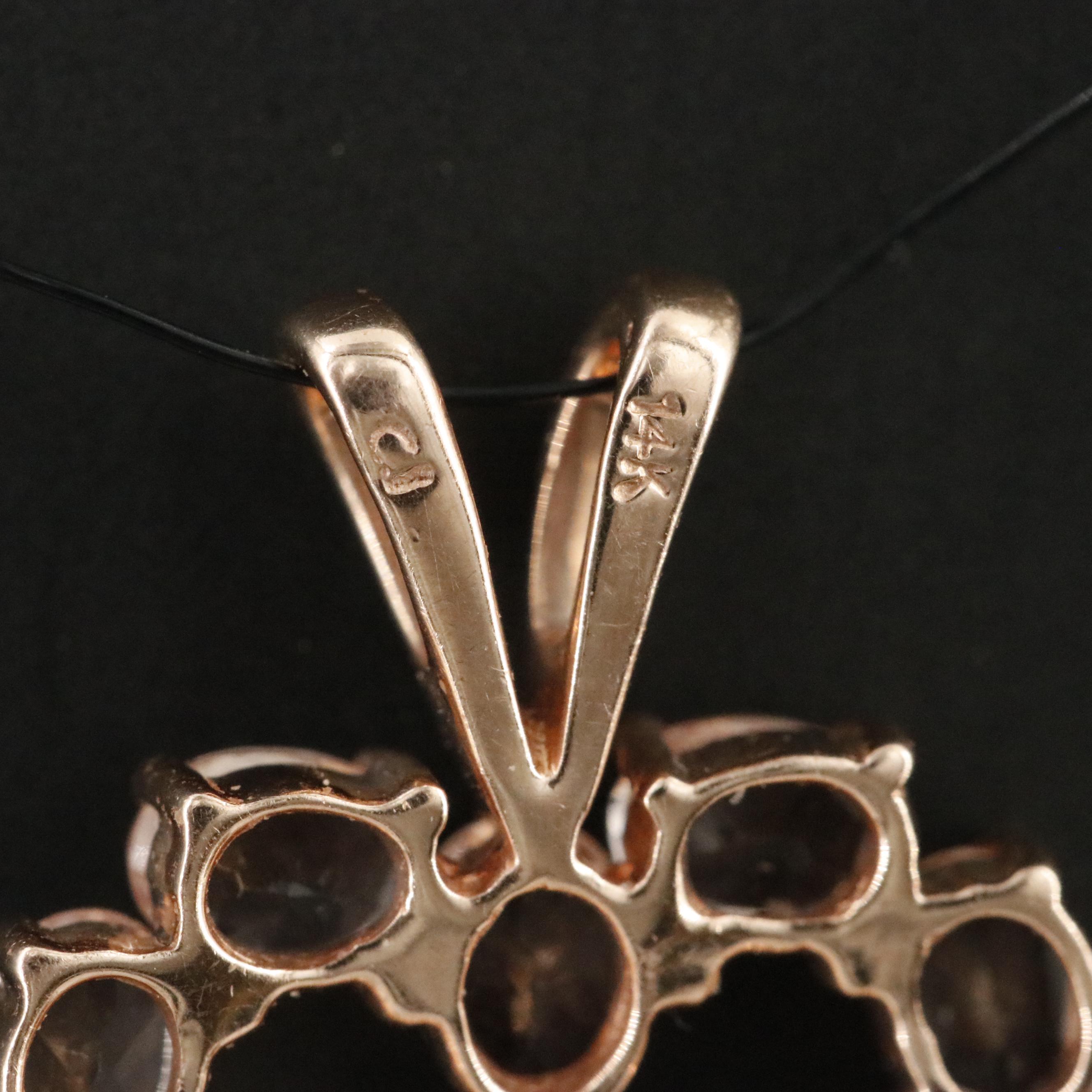 14K Rose Gold Morganite Heart Pendant