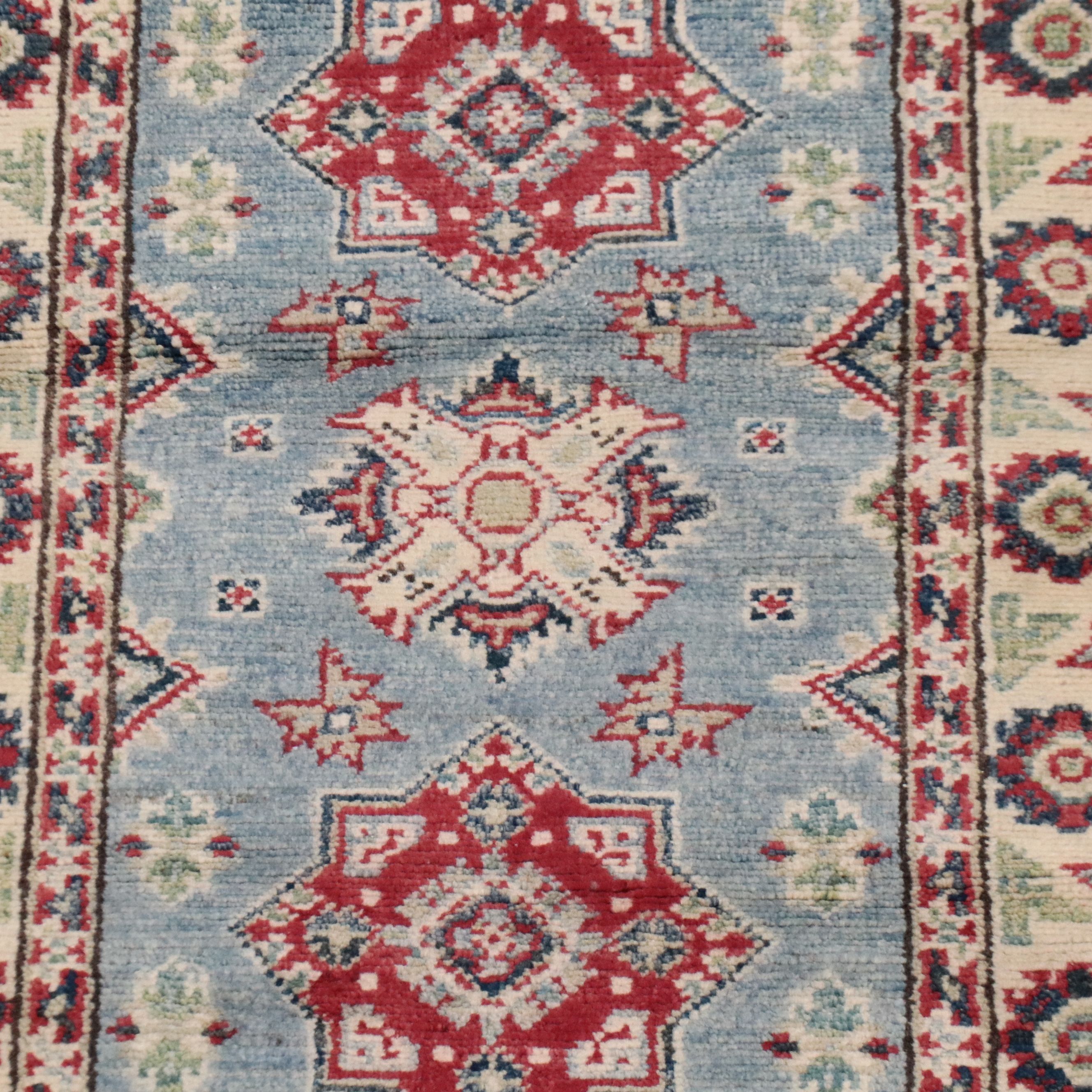 2'1 x 7'3 Hand-Knotted Pakistani Kazak Carpet Runner
