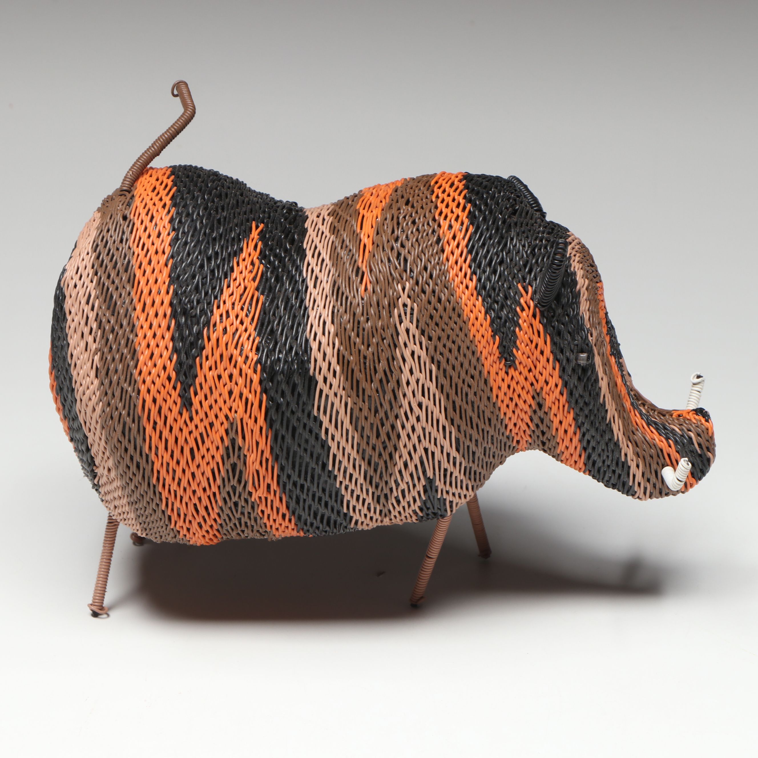 African Zulu Peoples Telephone Wire over Wood Guinea Fowl and Other Animals