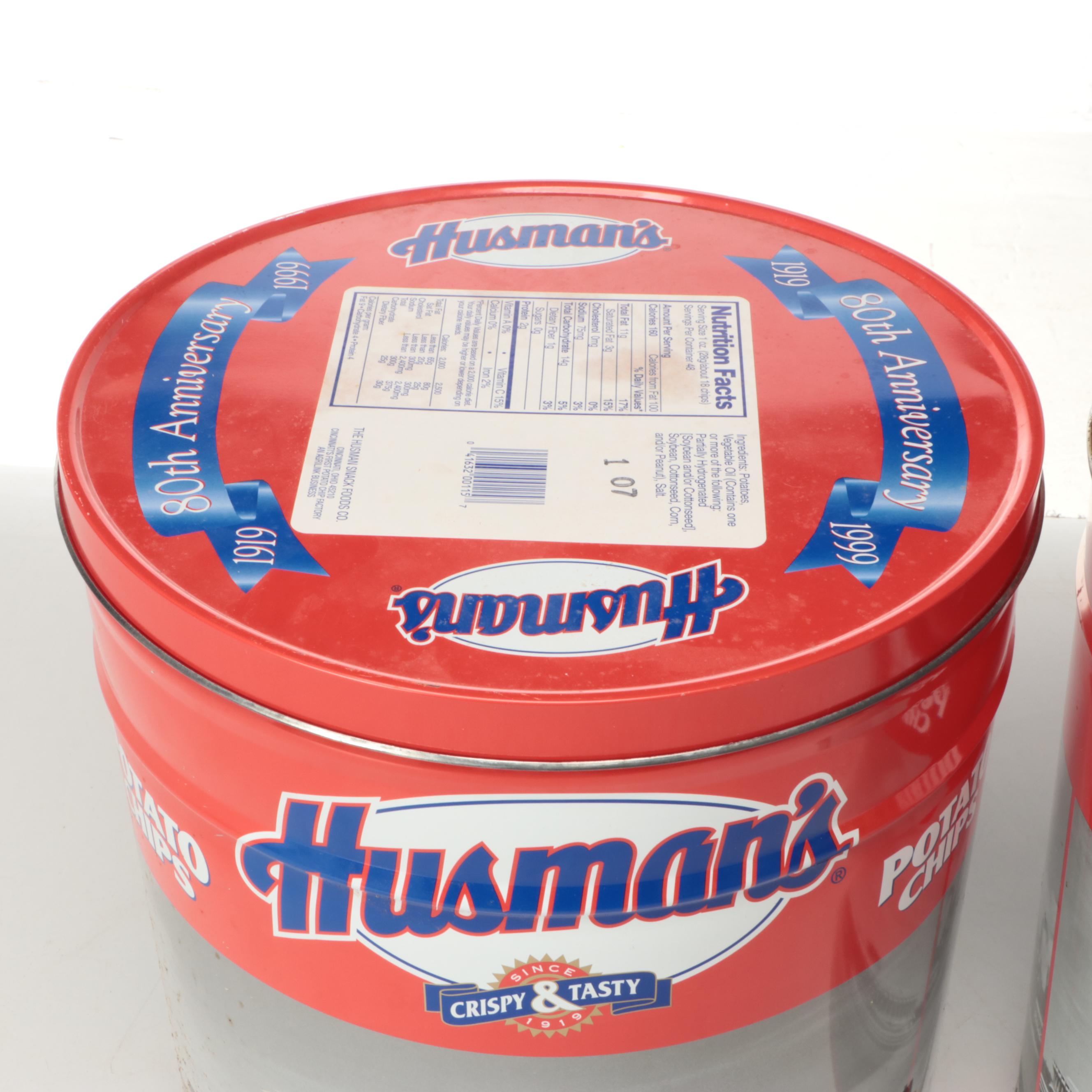 Husman's Potato Chip Metal Tins