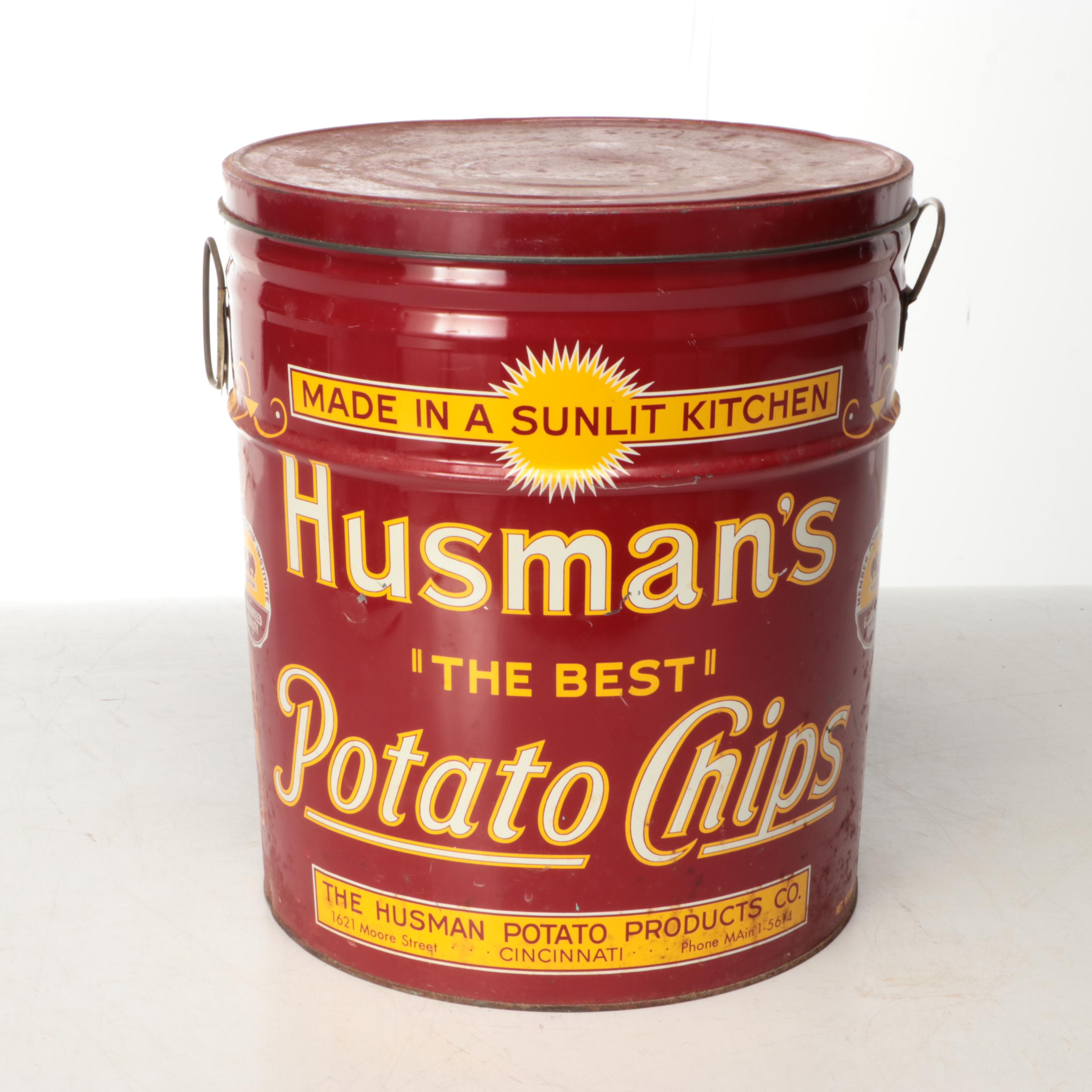 Husman's Potato Chip Metal Tins