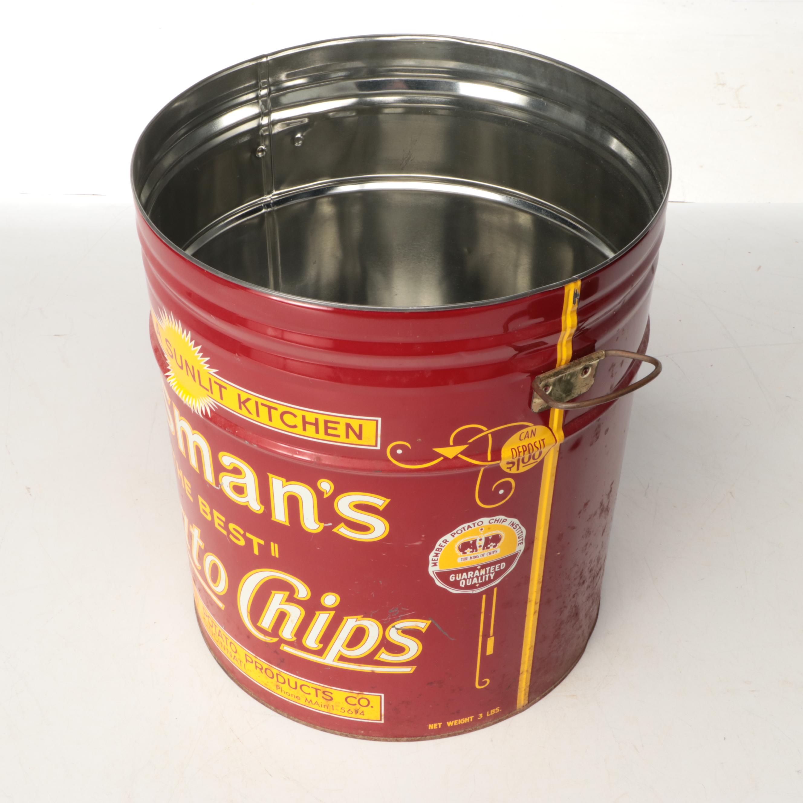 Husman's Potato Chip Metal Tins